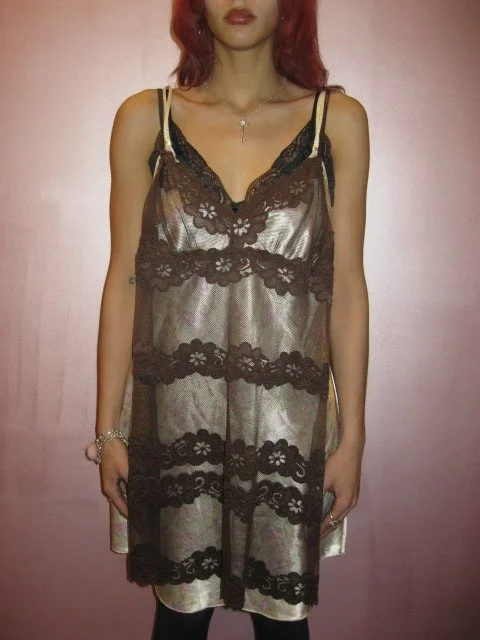 3r patchwork lace slip