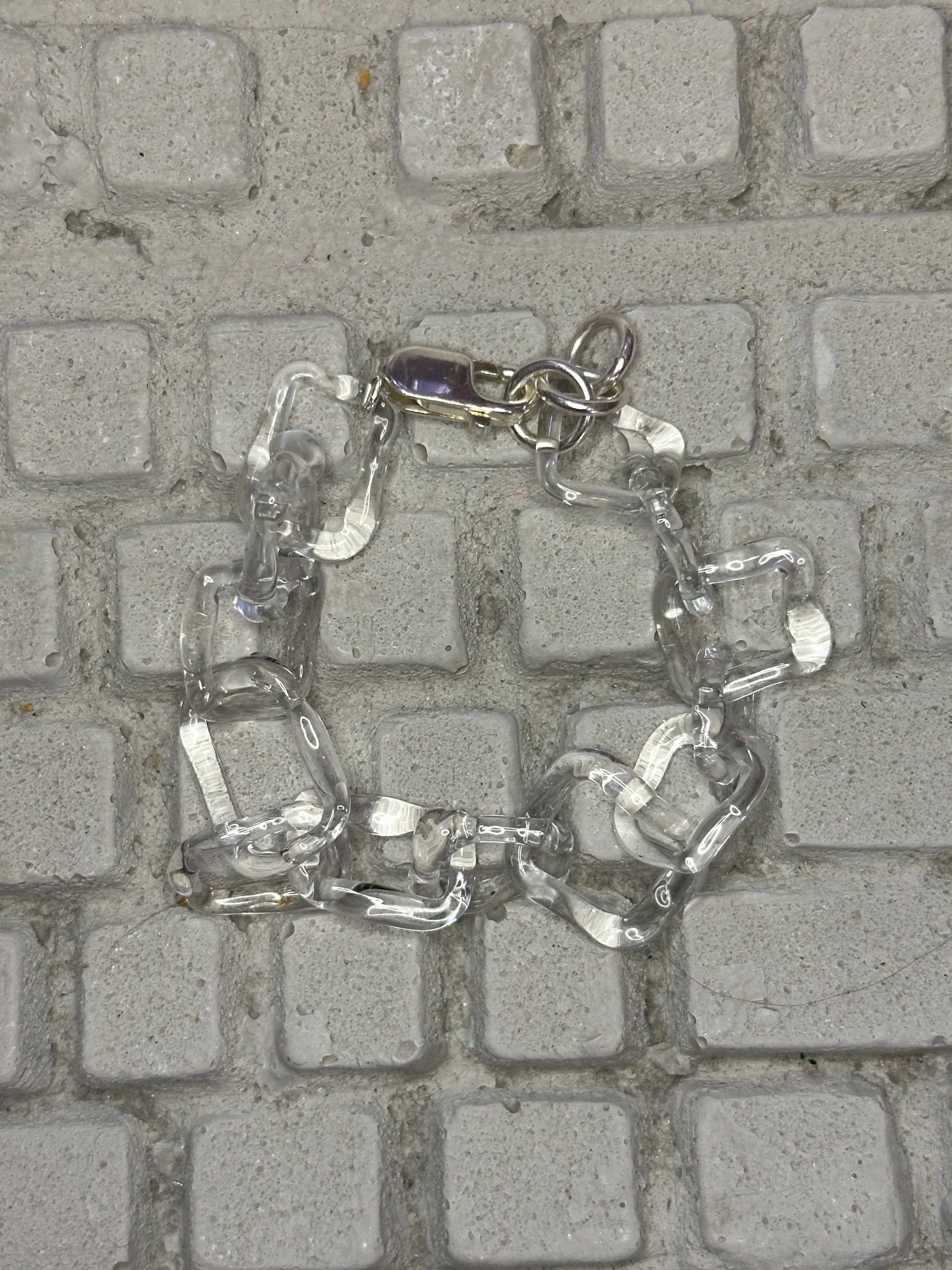 leyrē Transparent Glass Chain Bracelet
