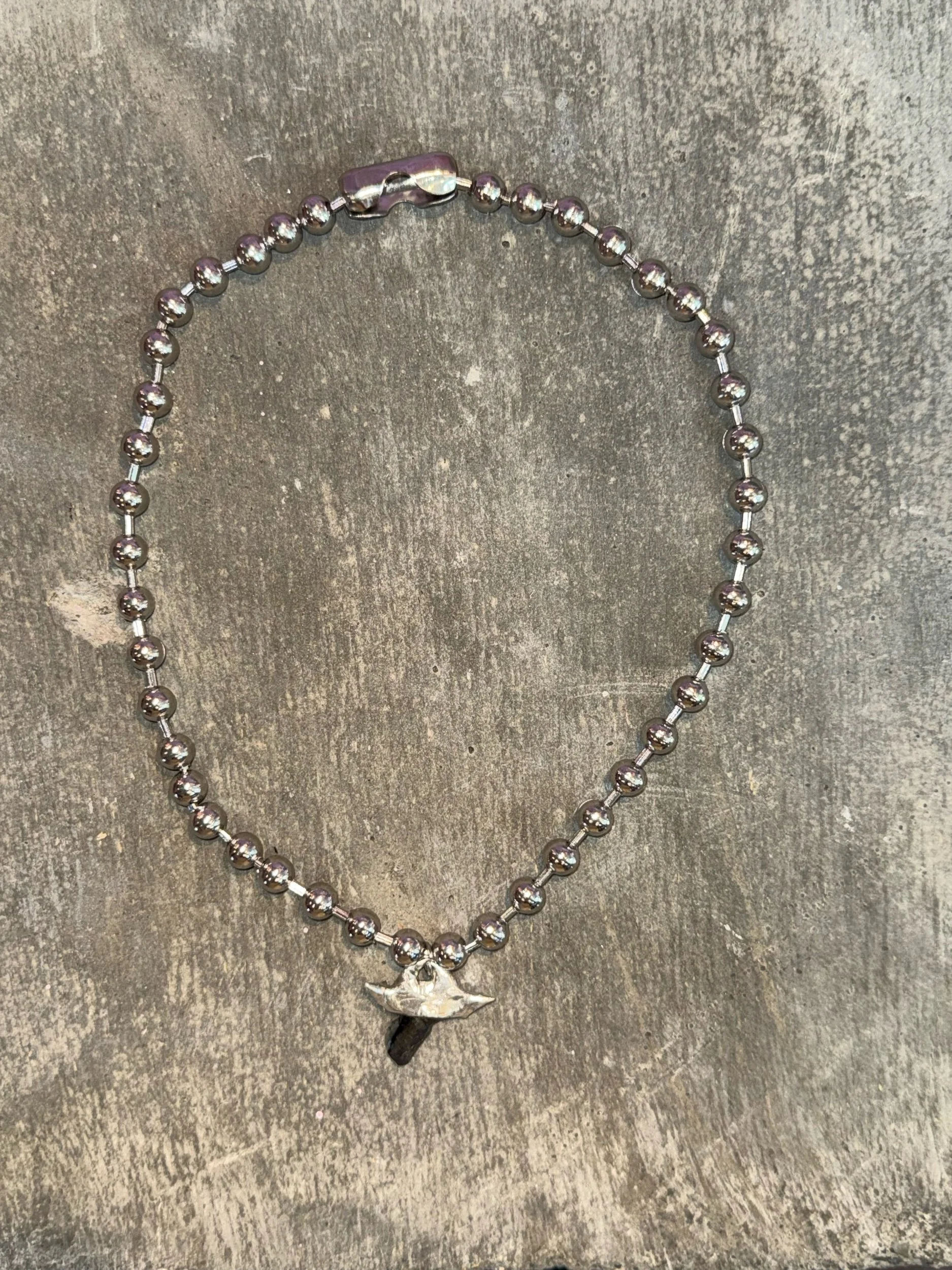 my dearest world Shark Tooth Ball Chain Necklace