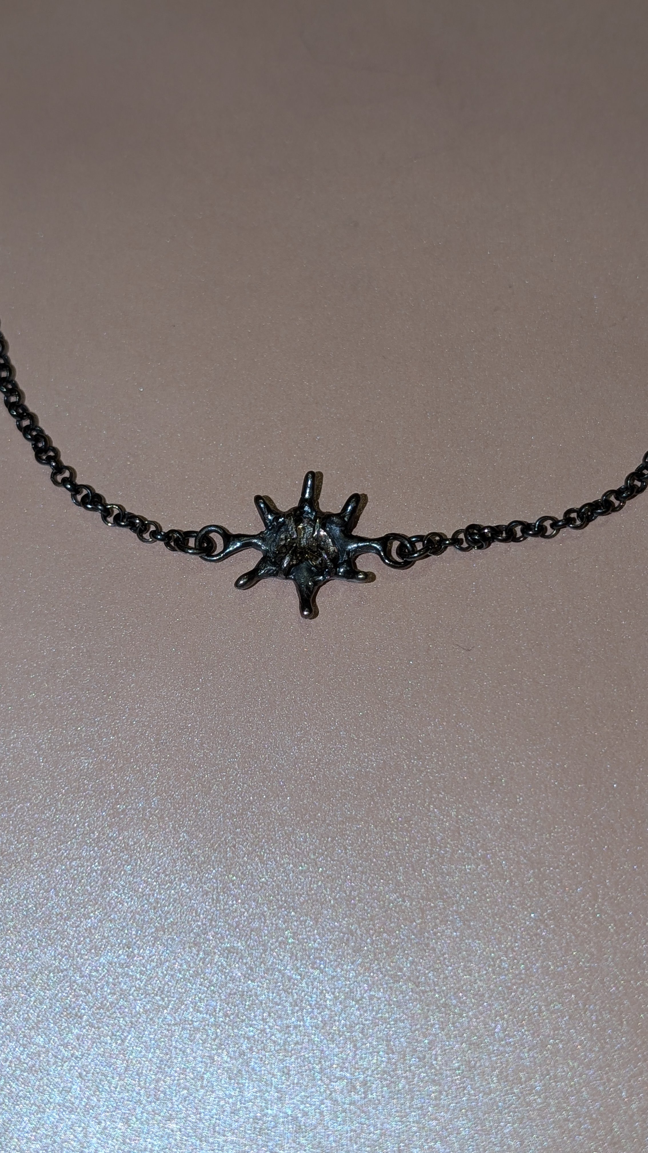 rabies dog Spiky Heart Necklace