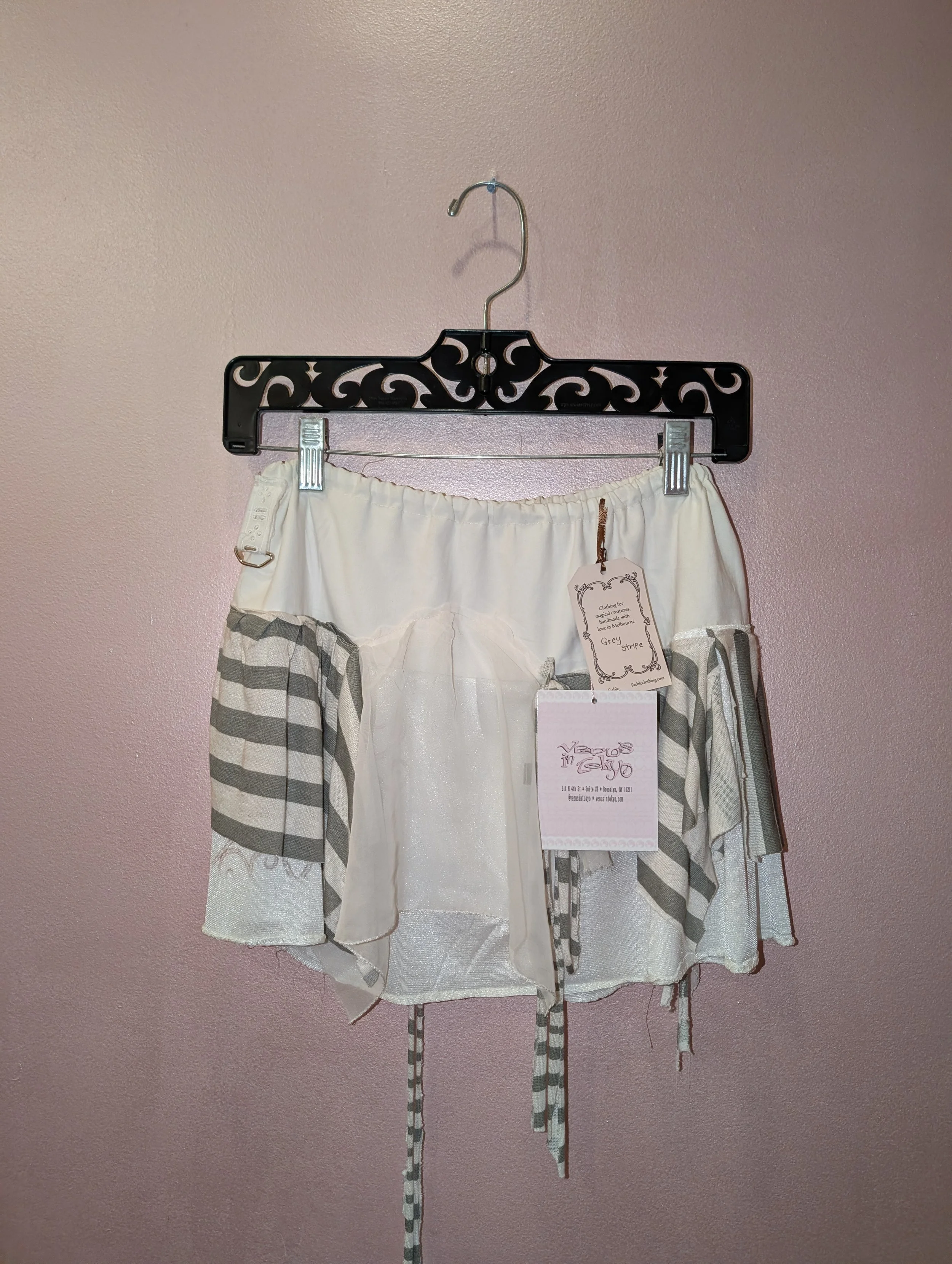 faeble Grey Stripe Mini Skirt