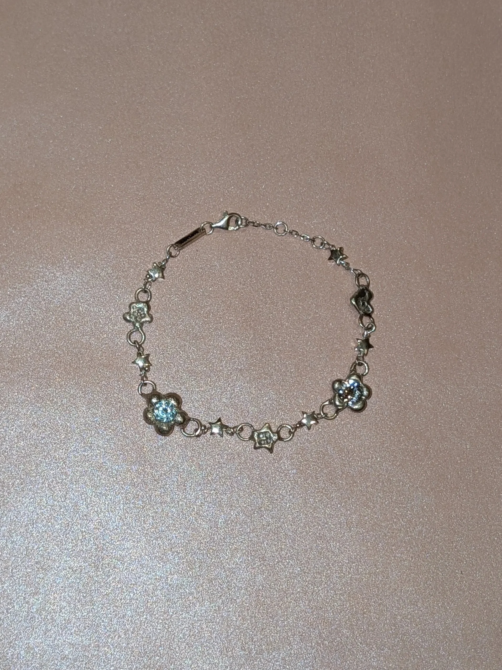 rabies dog Star Button & Flower Bracelet