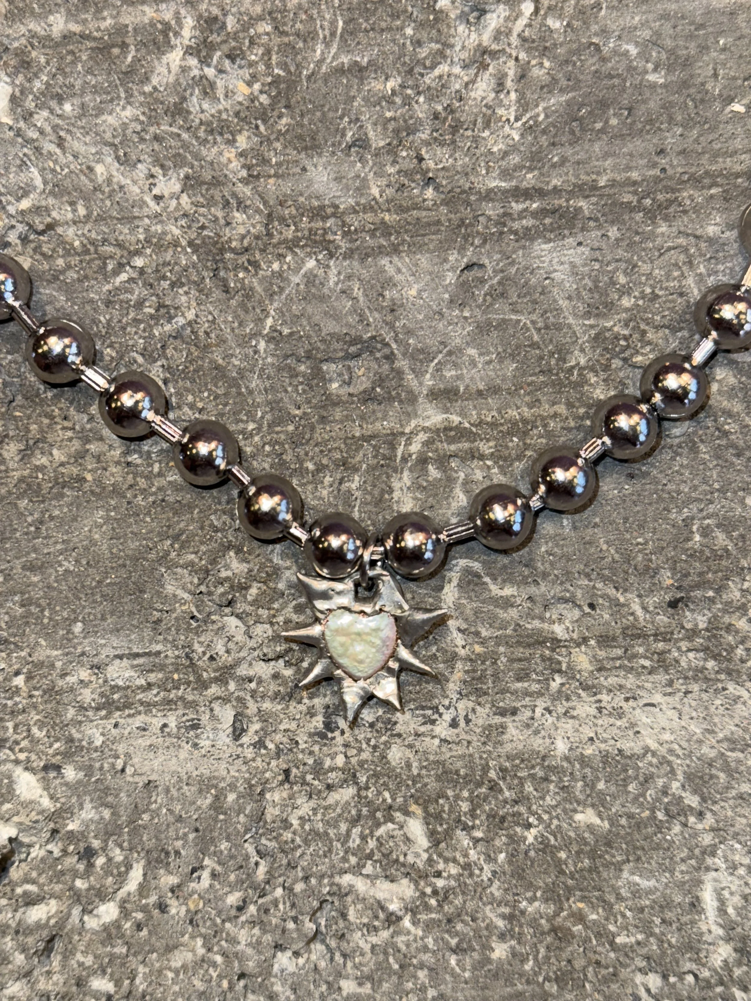 my dearest world Heart Shaped Ball Necklace