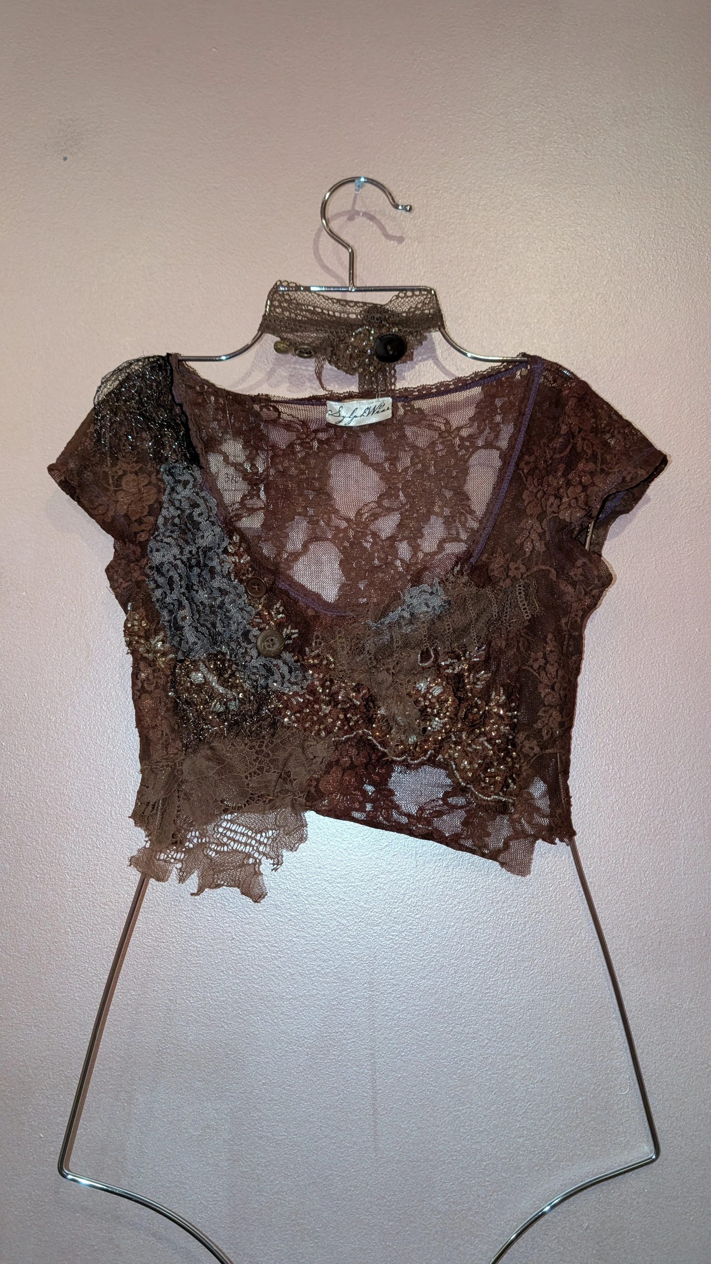 Sylphwear brown woodland top with neckpiece