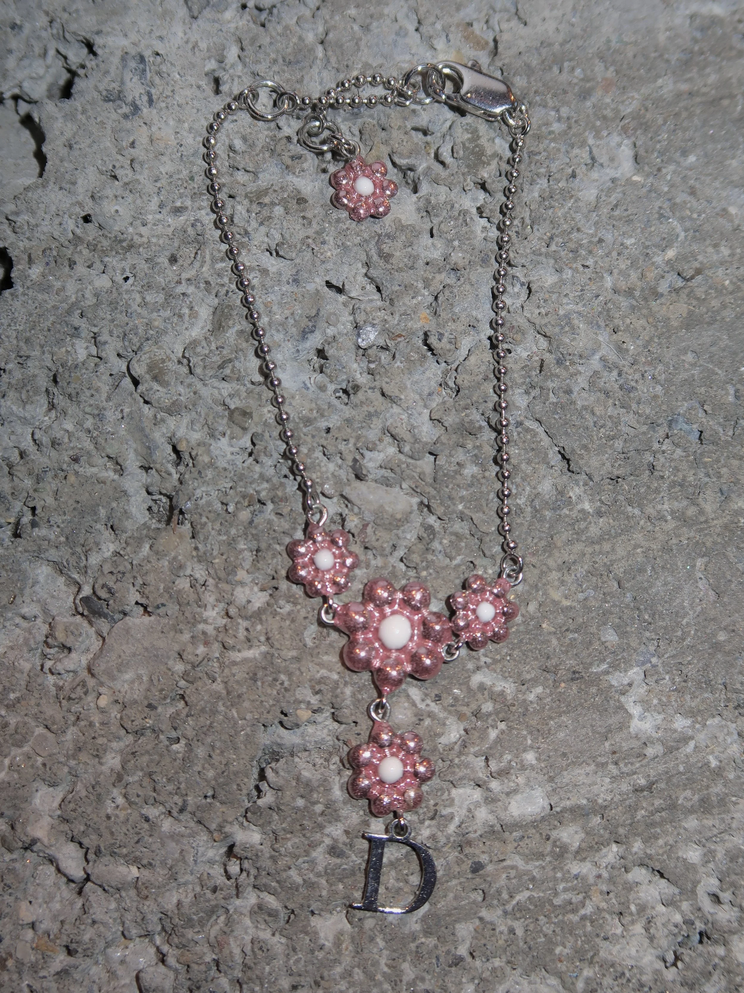 illocana Christian Dior pink/silver flower bracelet