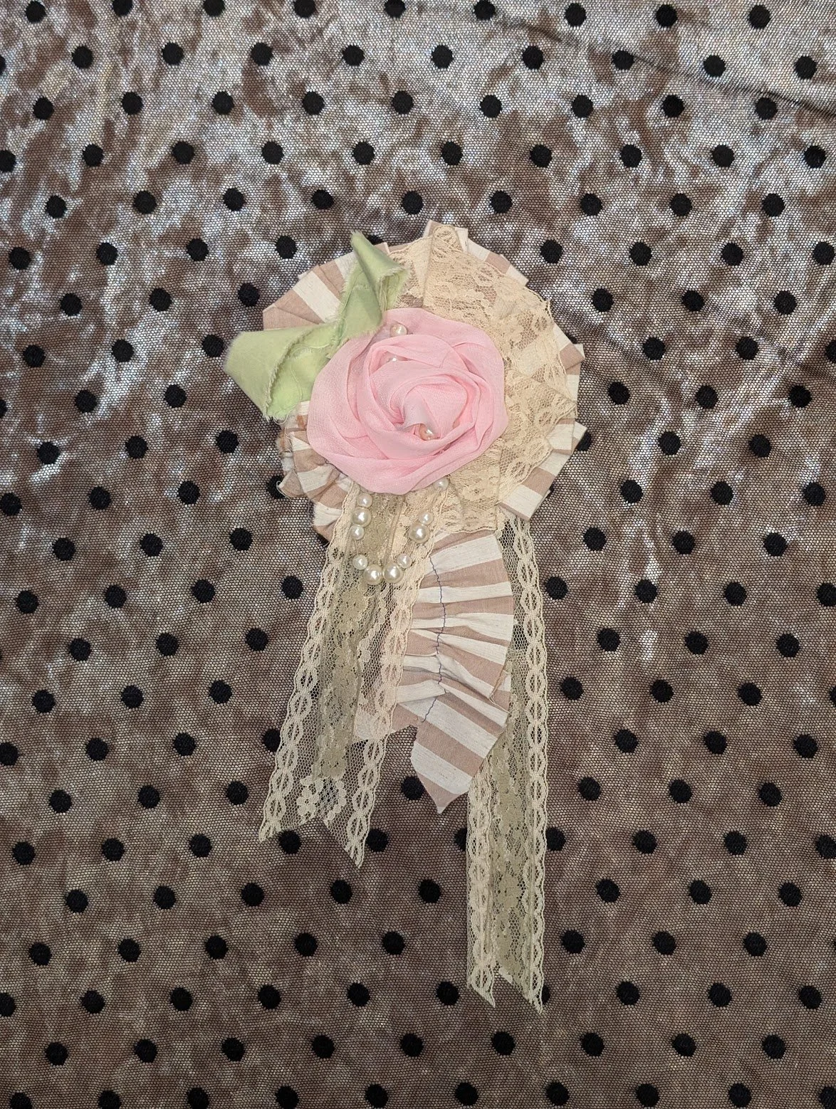 Megan Yama Long Rosette - Antique Pink