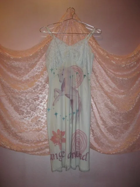 unicorn & angels all around me blue slip dress