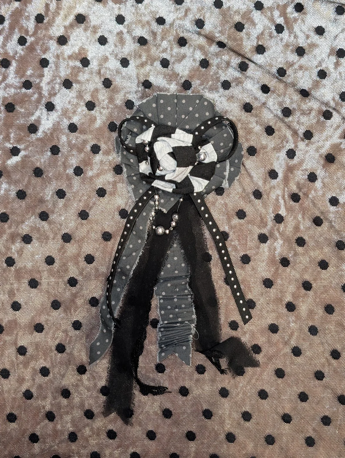 Megan Yama Long Rosette - Polka Dot Punk