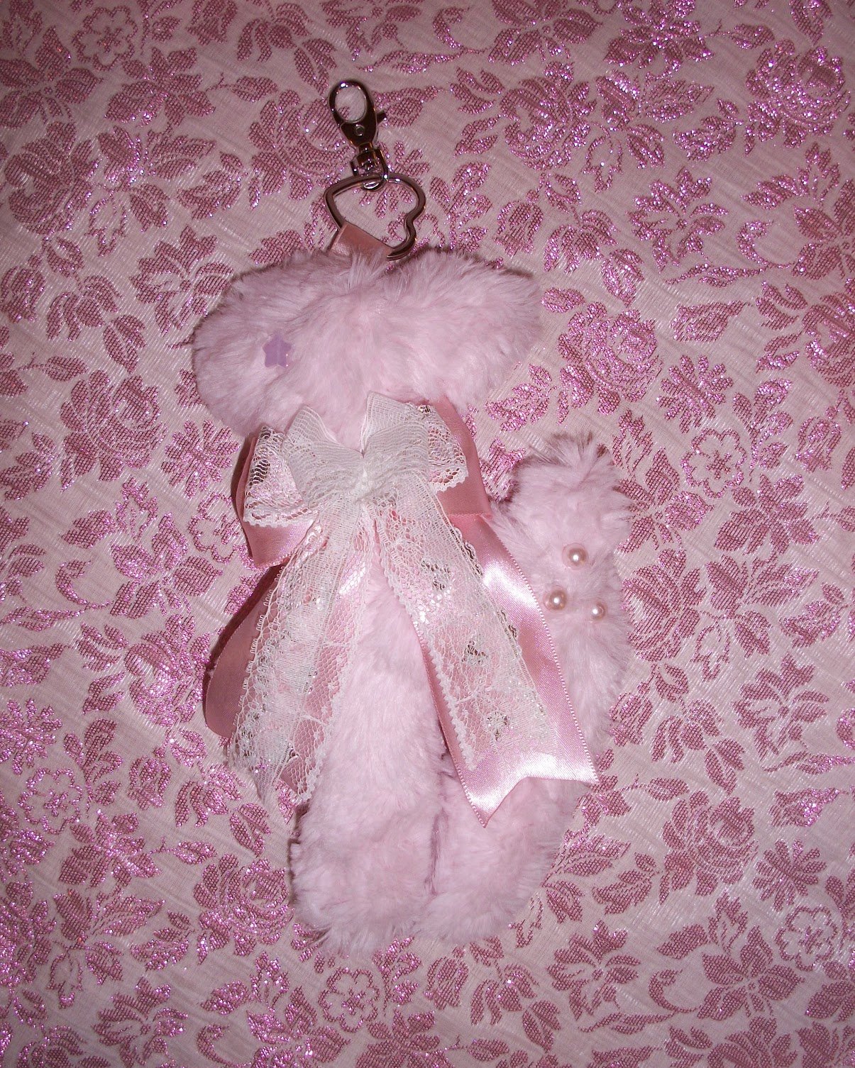 kitschb1tch Fawn Bag Charm - Pink Satin