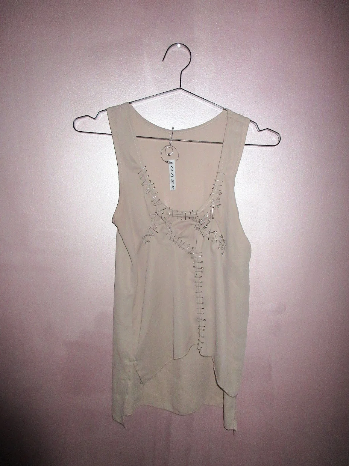 ca22 nude chiffon tank