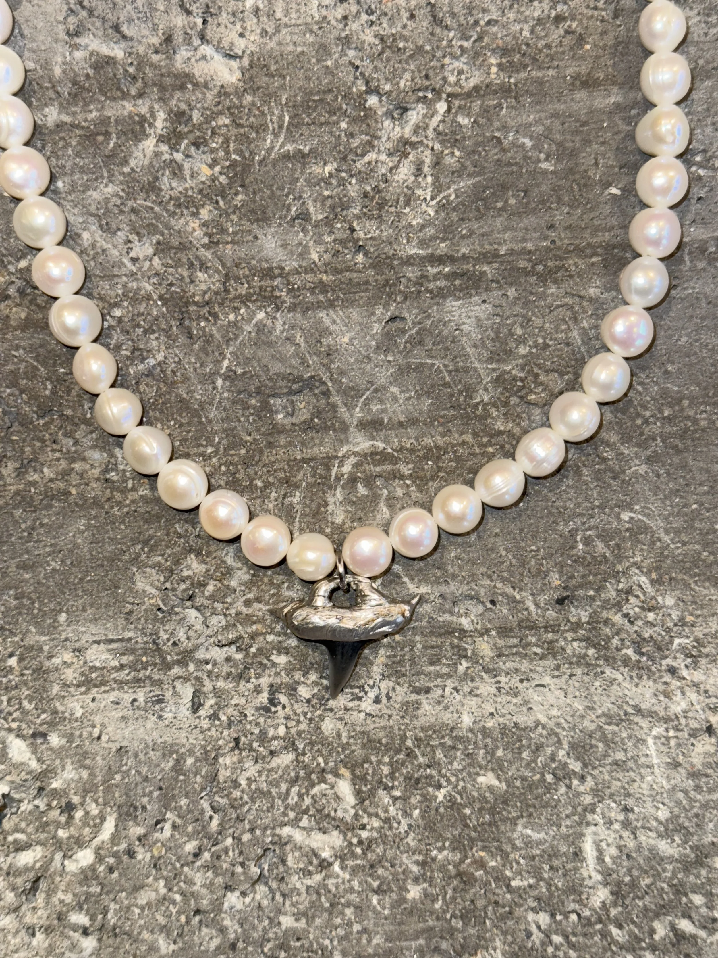 my dearest world Pearl Shark Tooth Necklace