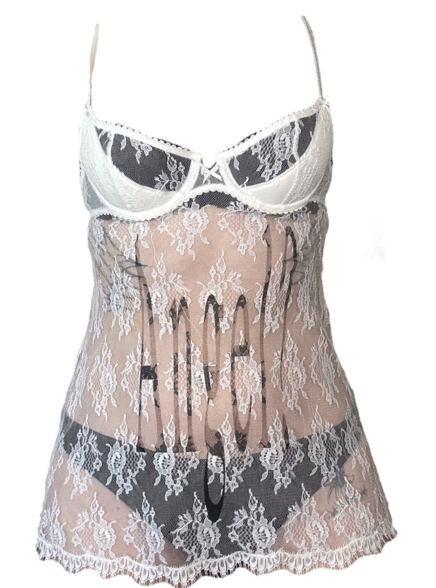 angel theory Angel? sheer lace white dress