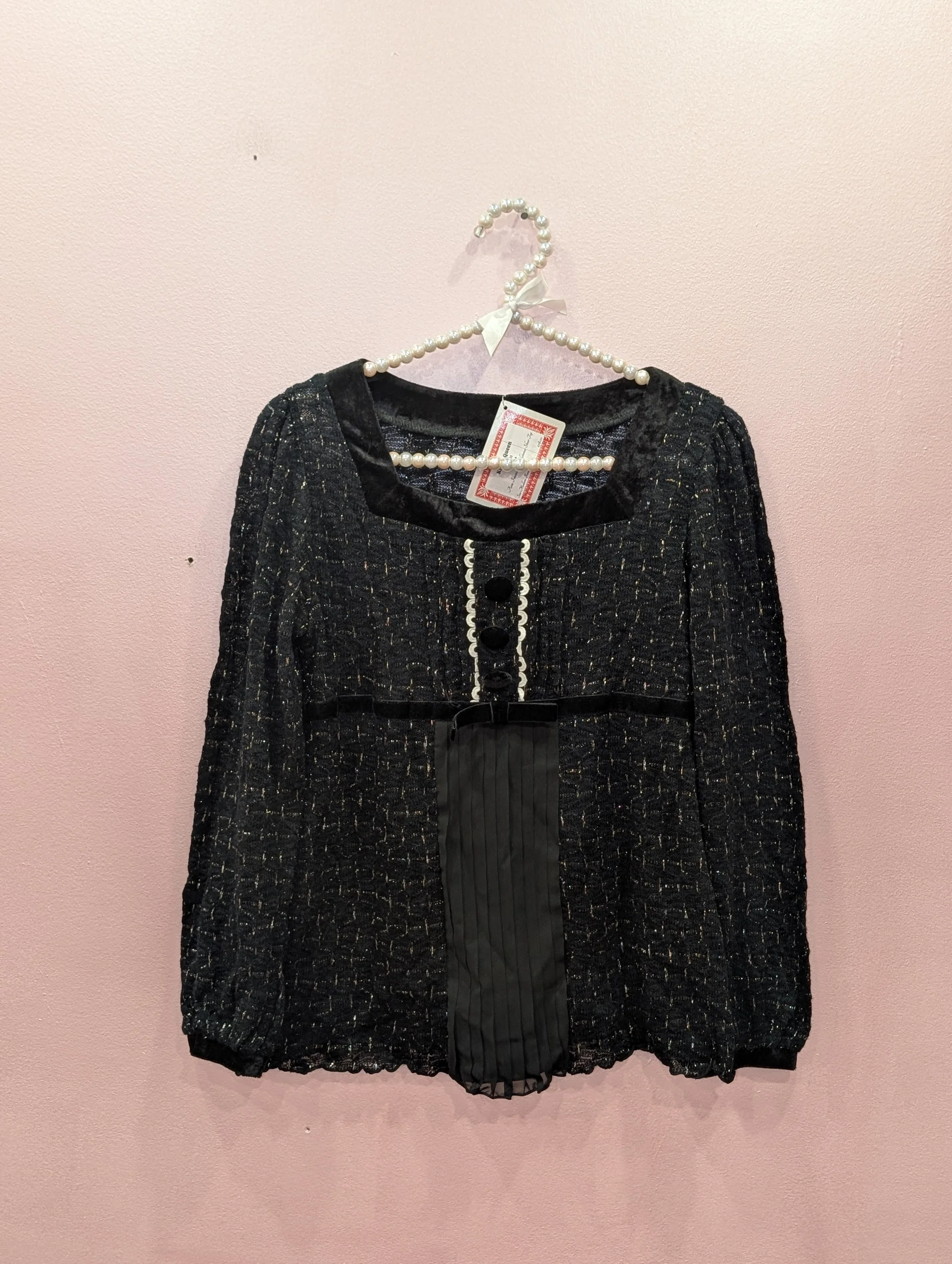 killah queen Axes Femme Black Shimmer Sheer Top
