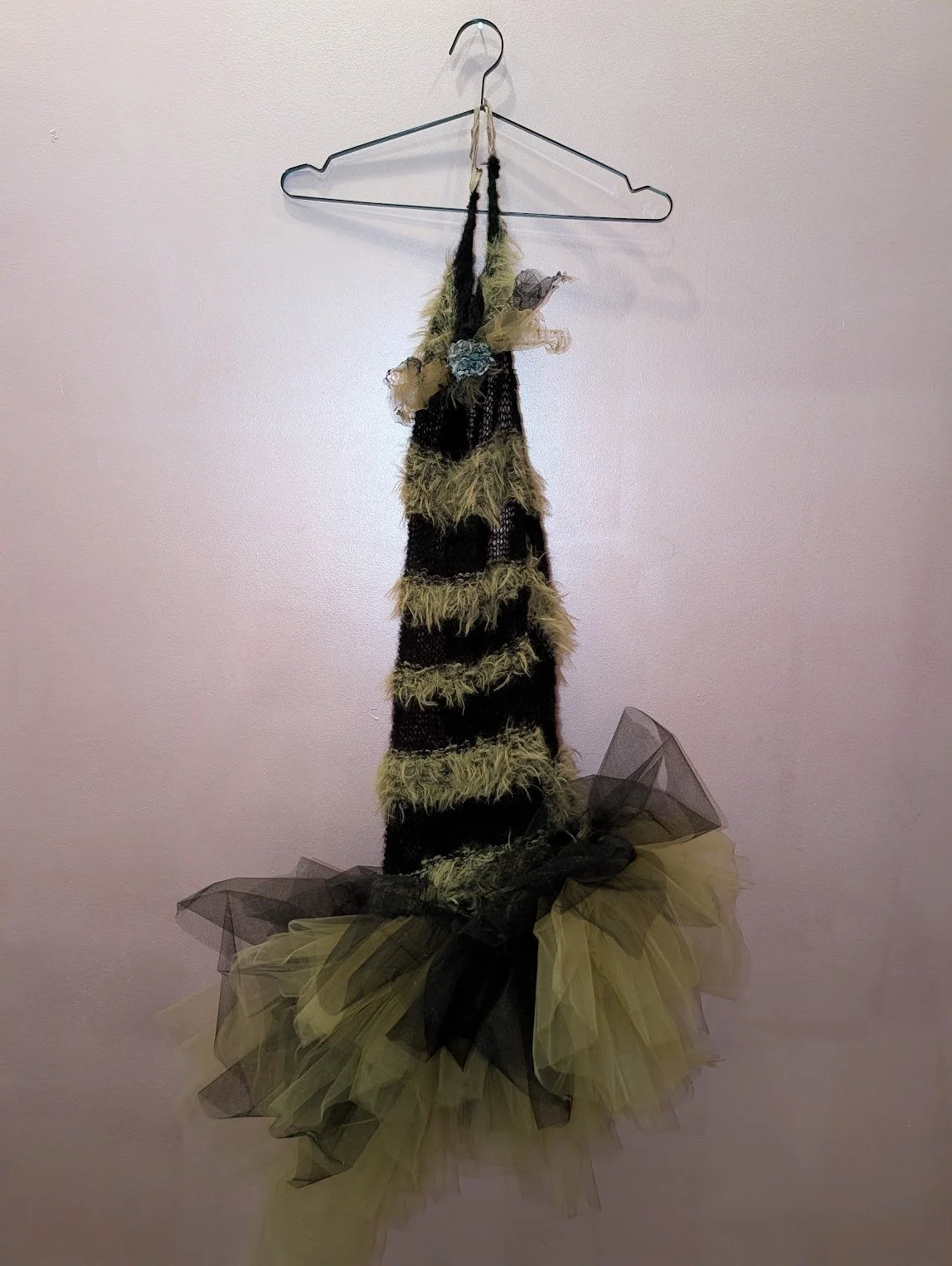 monjia black green striped dress