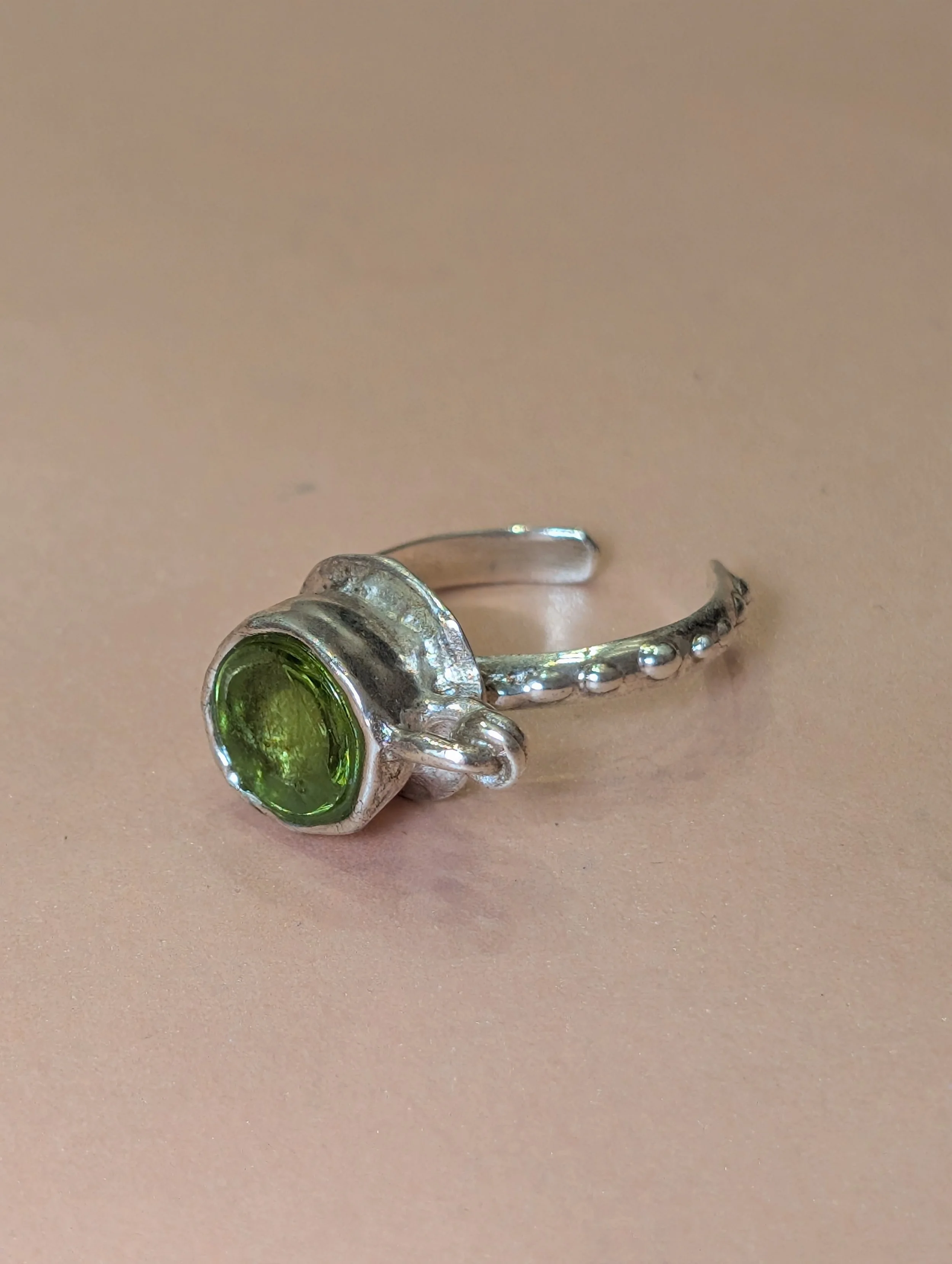 amemori tea cup ring w gem