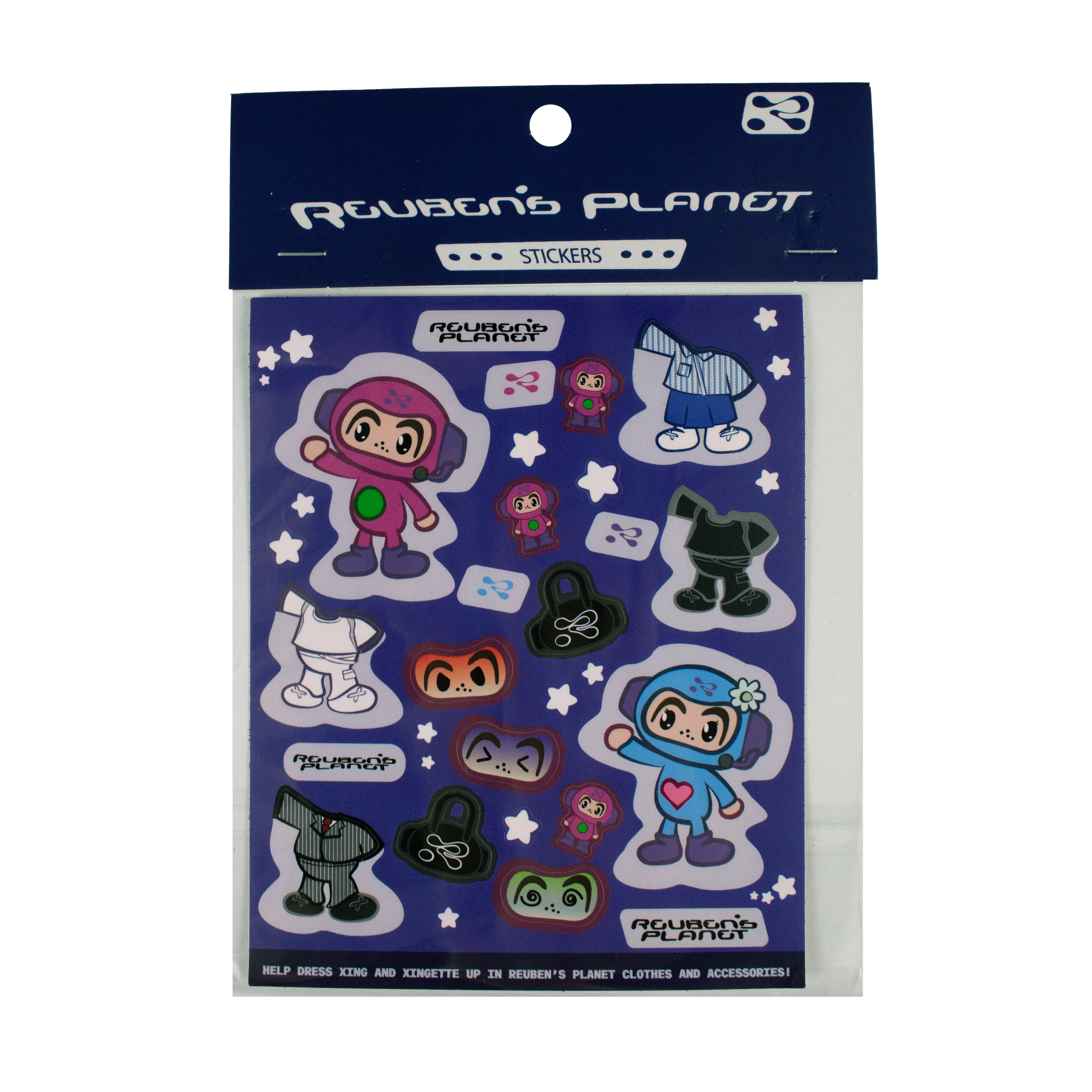 reubens planet dress up sticker sheet