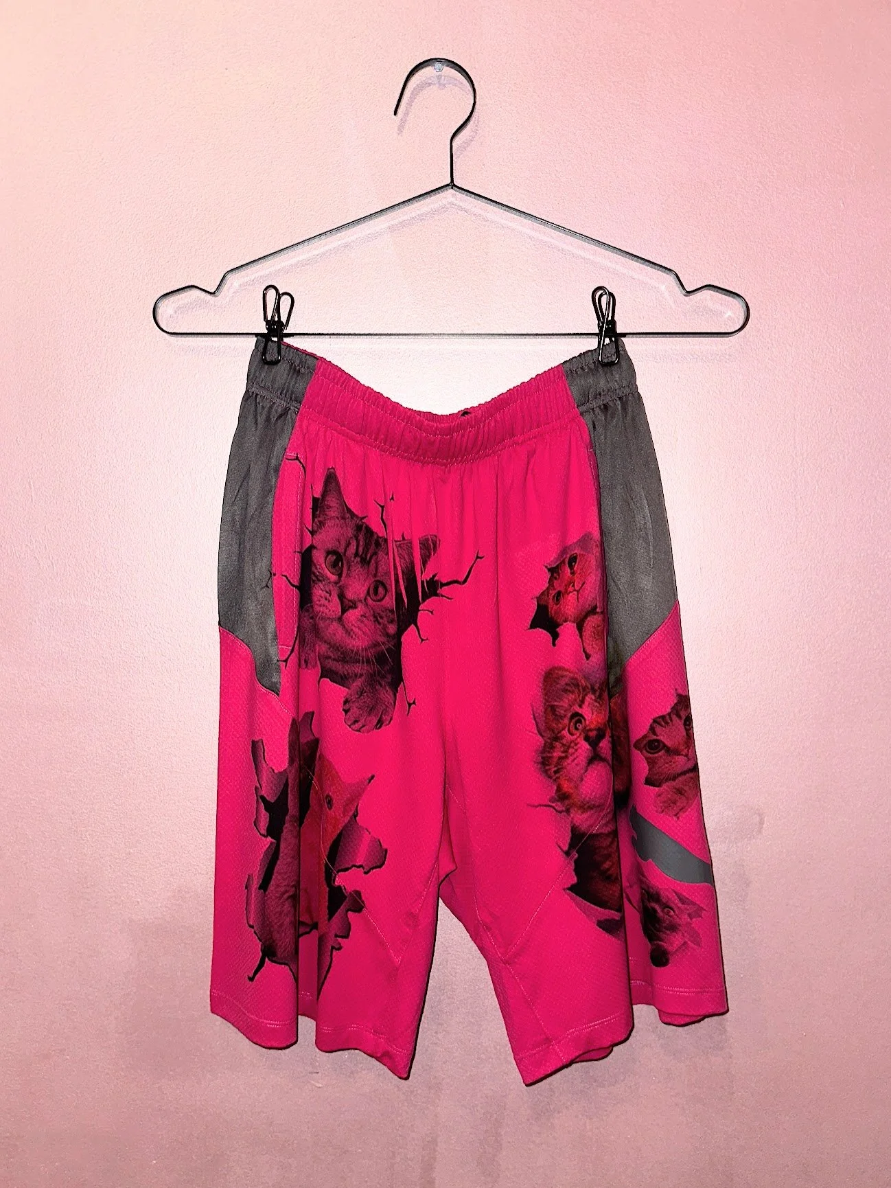 made of glue Pink Puma Cat shorts