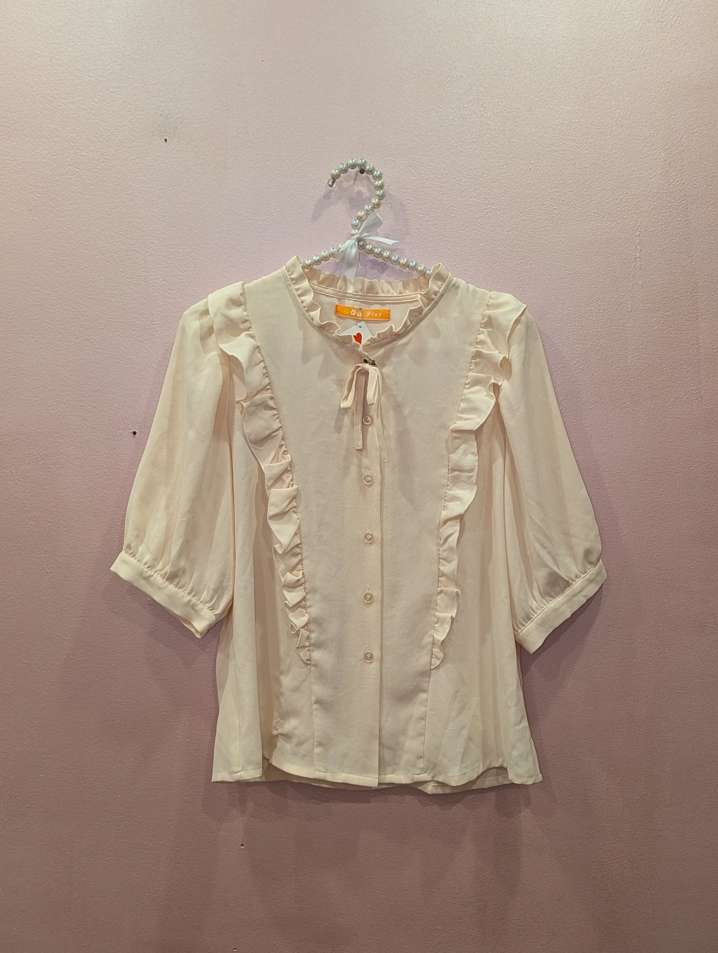 killah queen F.i.n.t. Blush Pink Ruffle Blouse