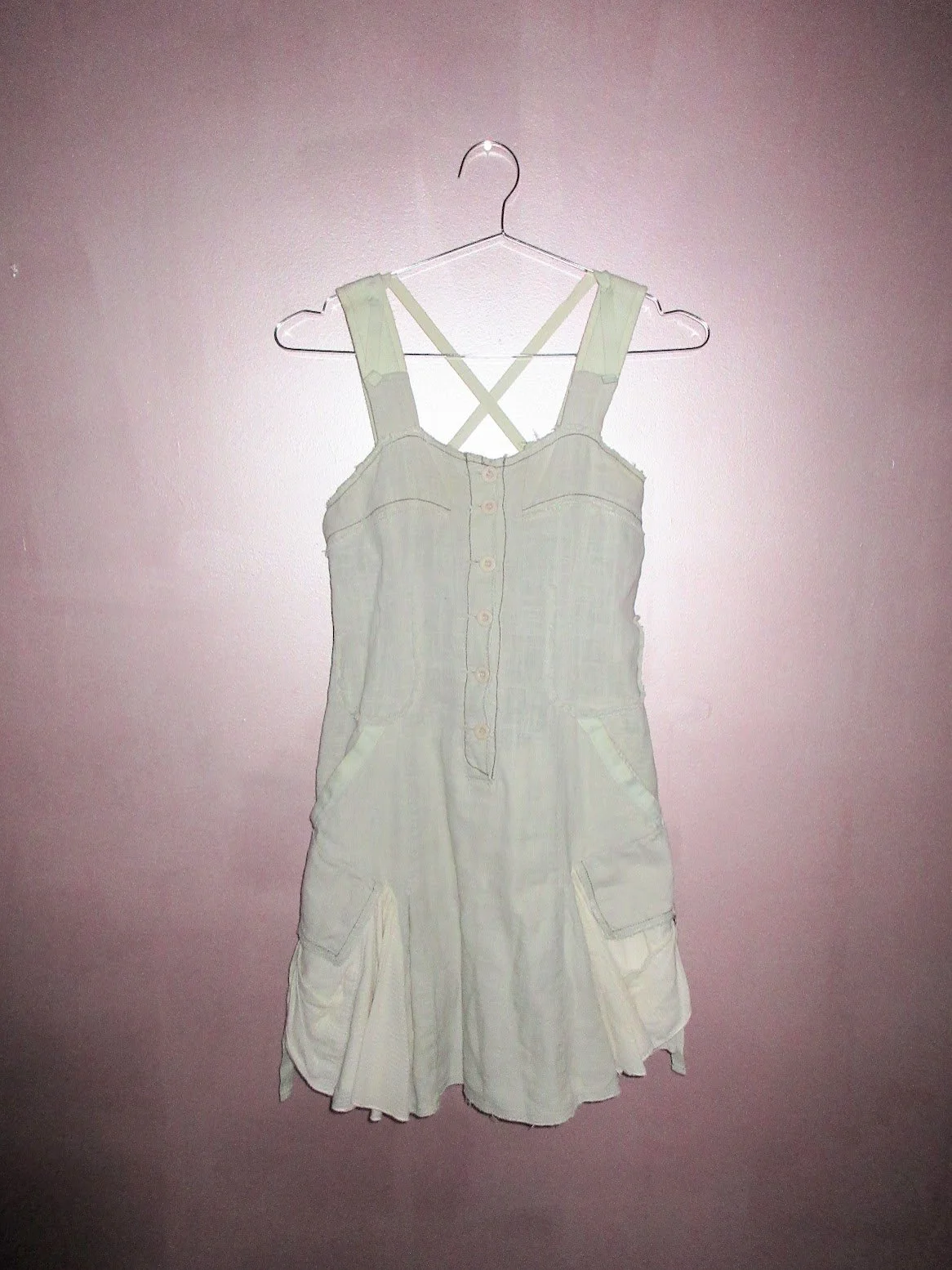 illocana Excellium Collection off-white linen cargo dress