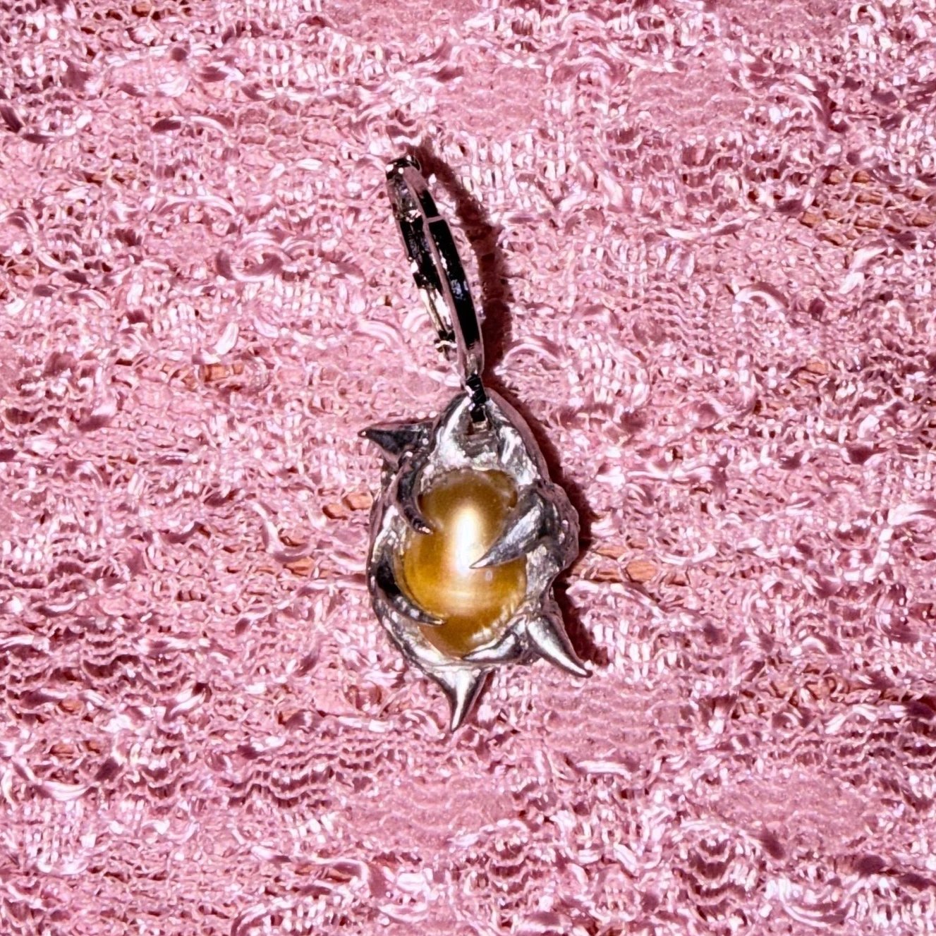 grimm's eden yellow pearl spike earring