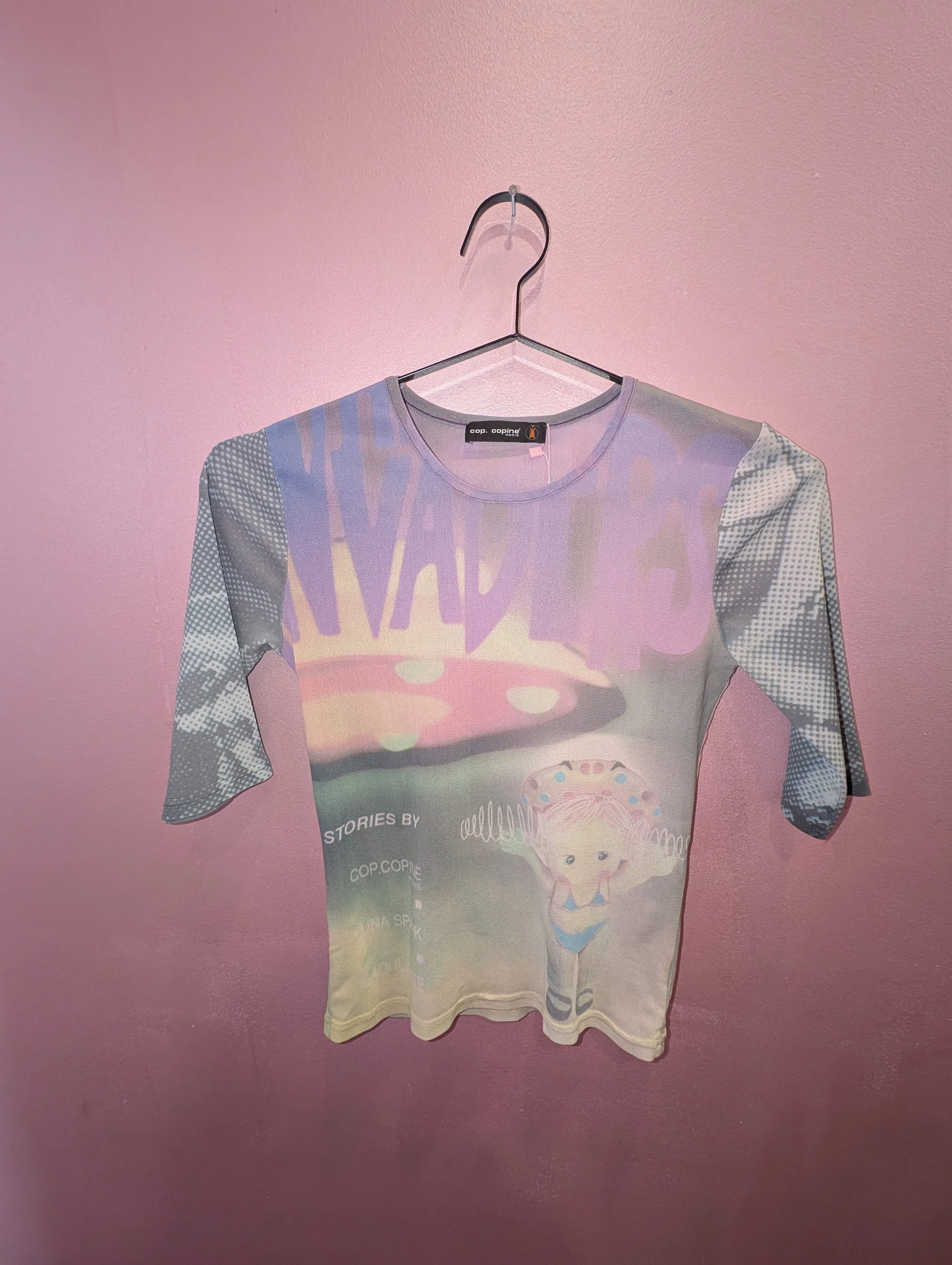 illocana Cop Copine "Invaders" graphic mesh top