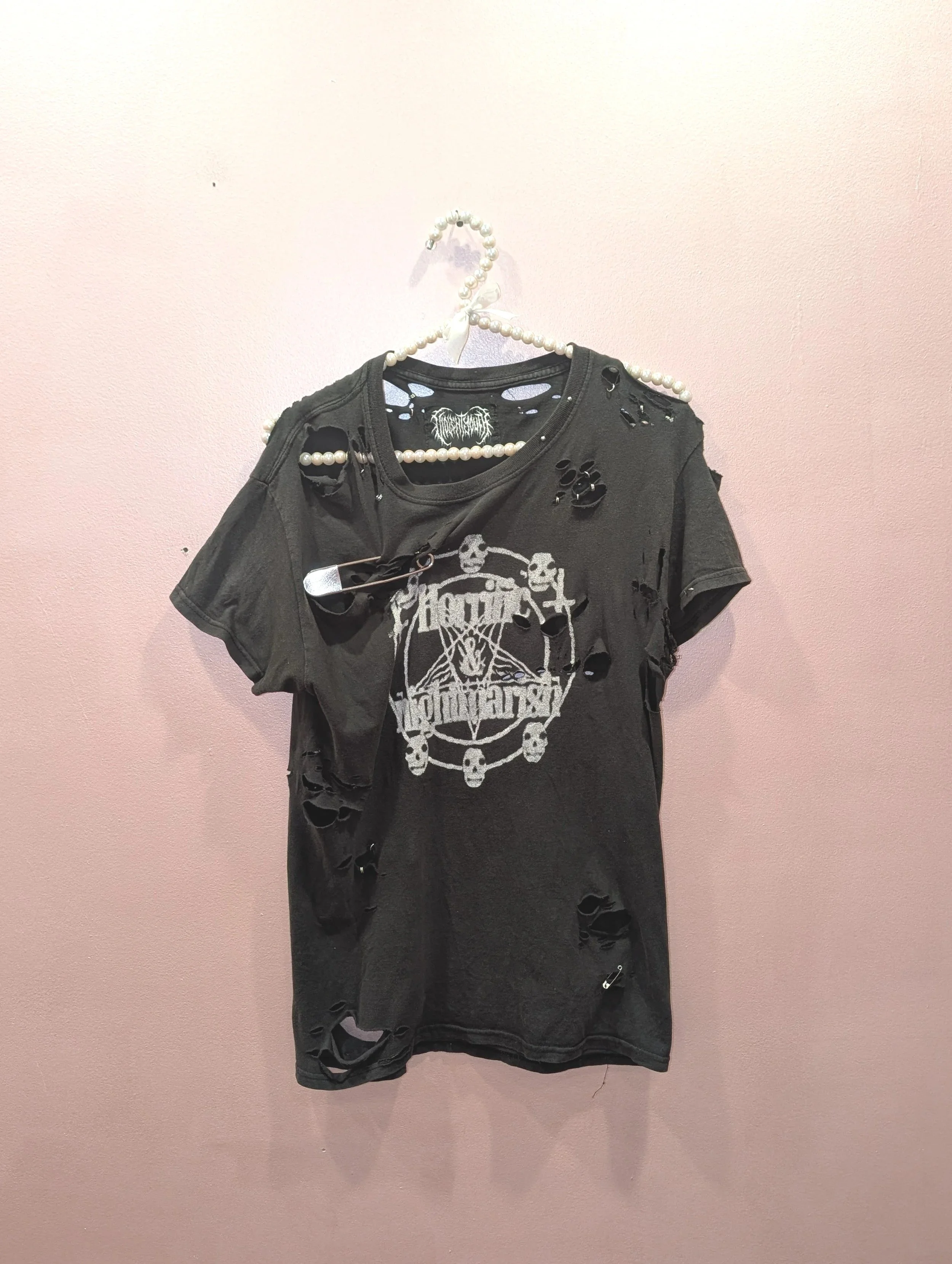 violent youth black safety pin tee shirt