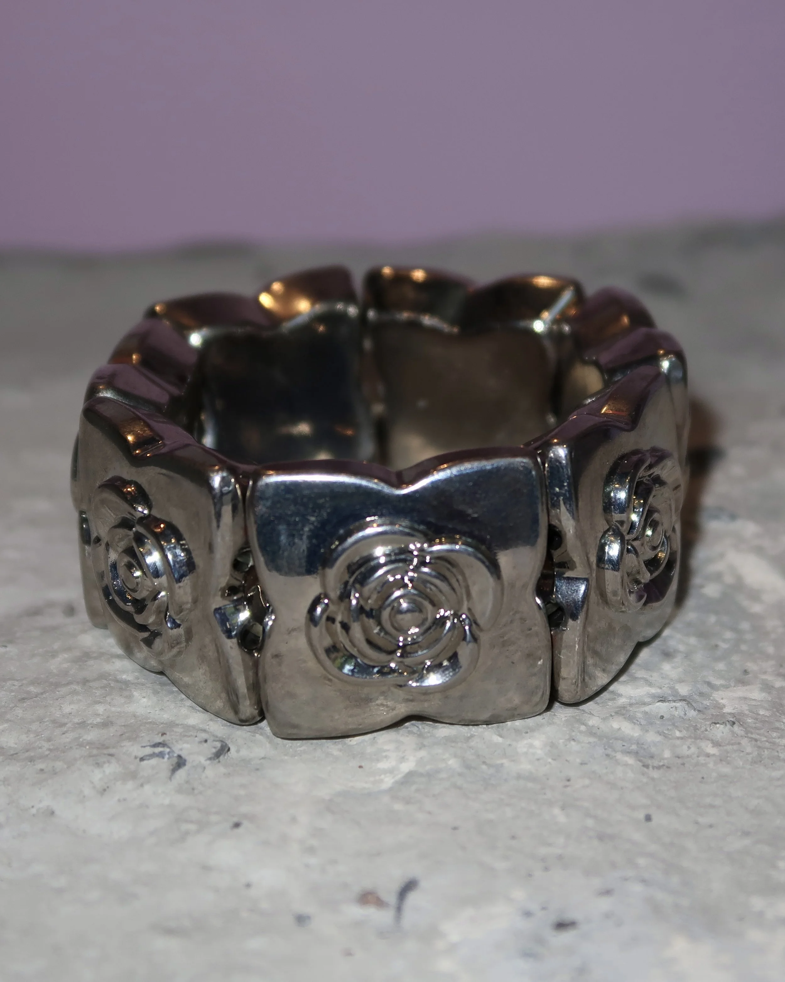 illocana Vintage silver rose bracelet