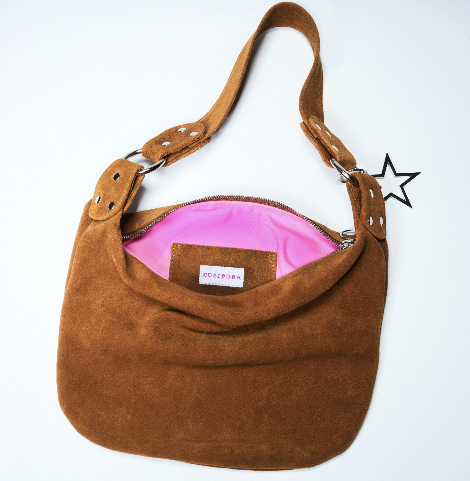 brown suede star bag.webp