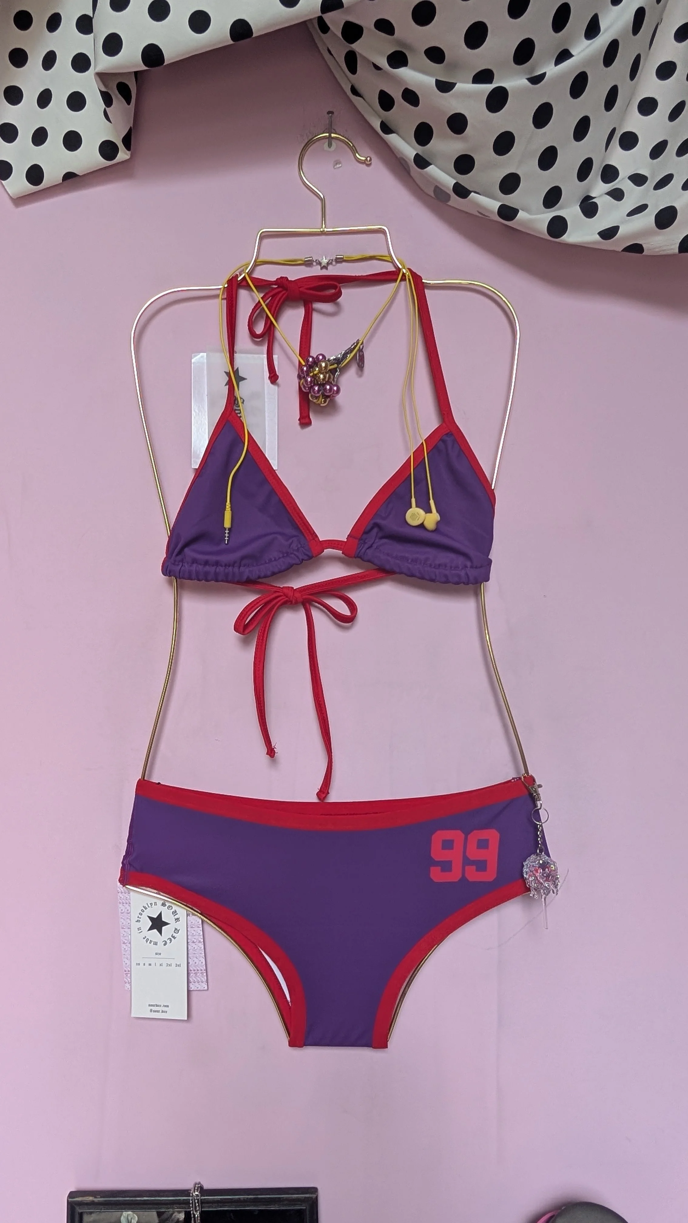sour dice purple boy short bikini