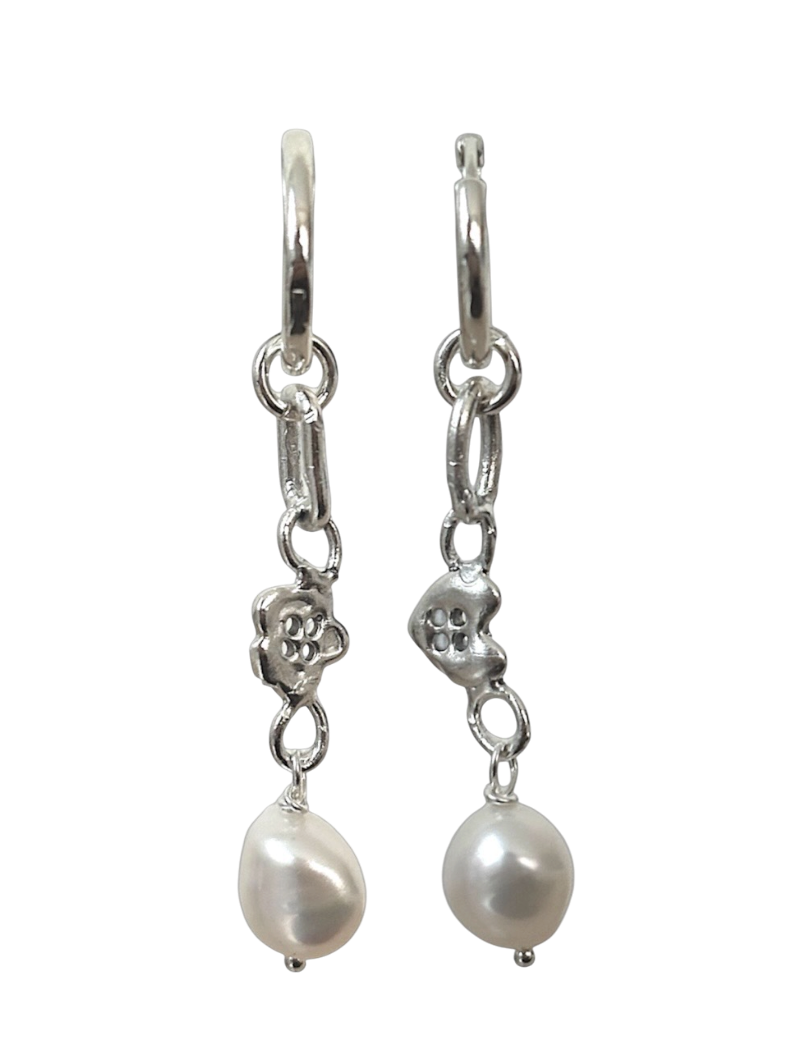 rabies dog Buttons & Pearls Earrings