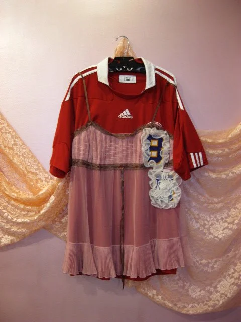 3R Jersey Red shirt and pink tank dress