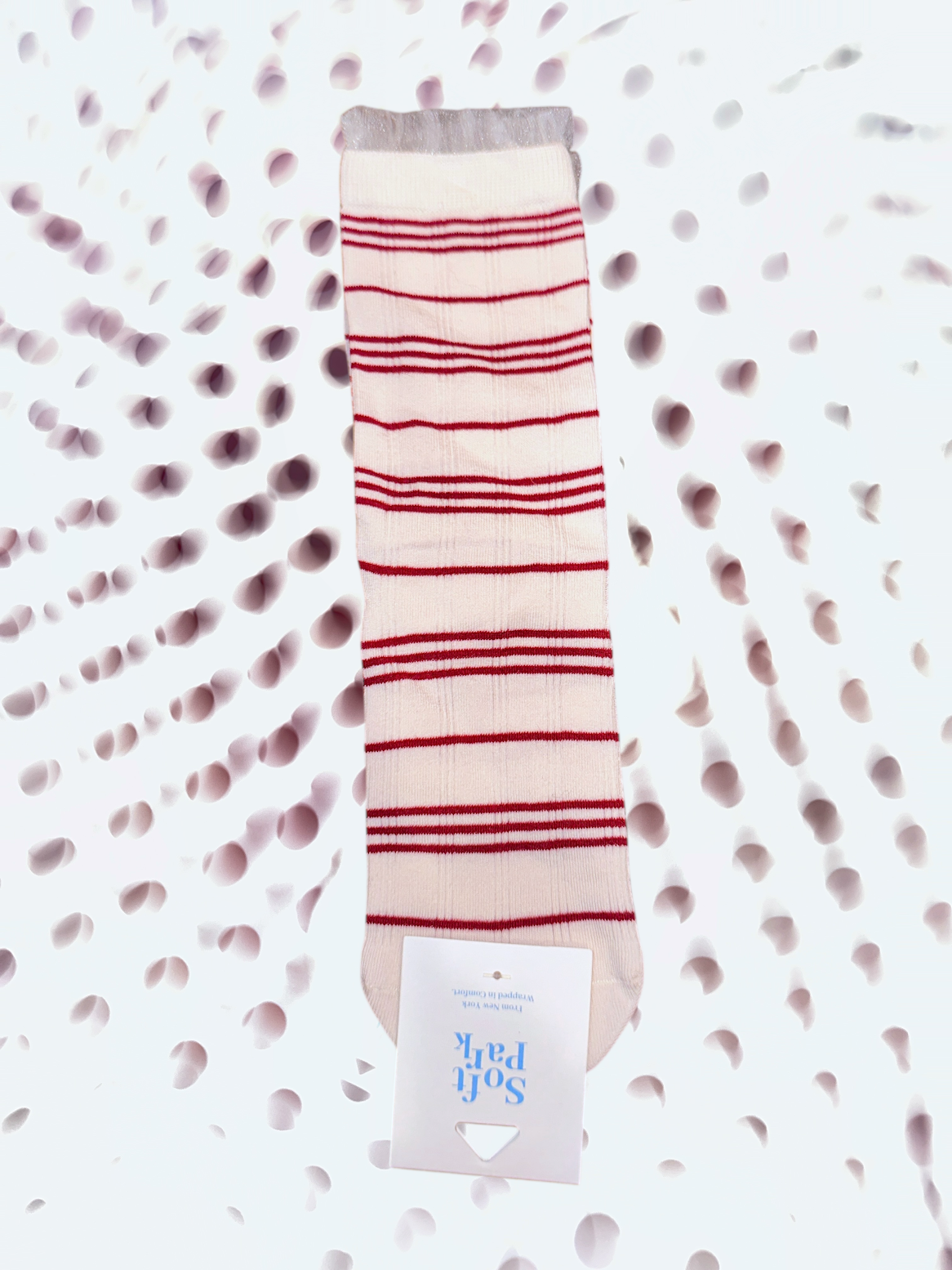 softpark red stripe white sock