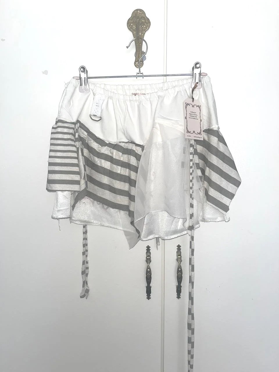 faeble Grey Stripe Mini Skirt