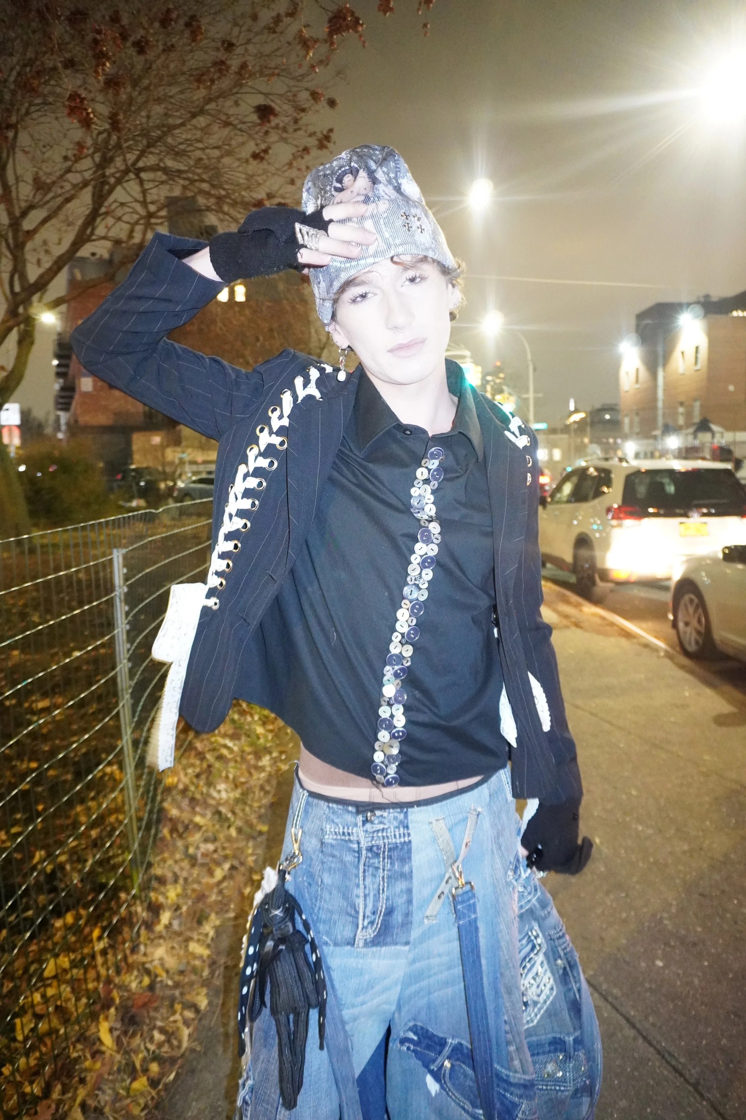 laughing geisha black button shirt