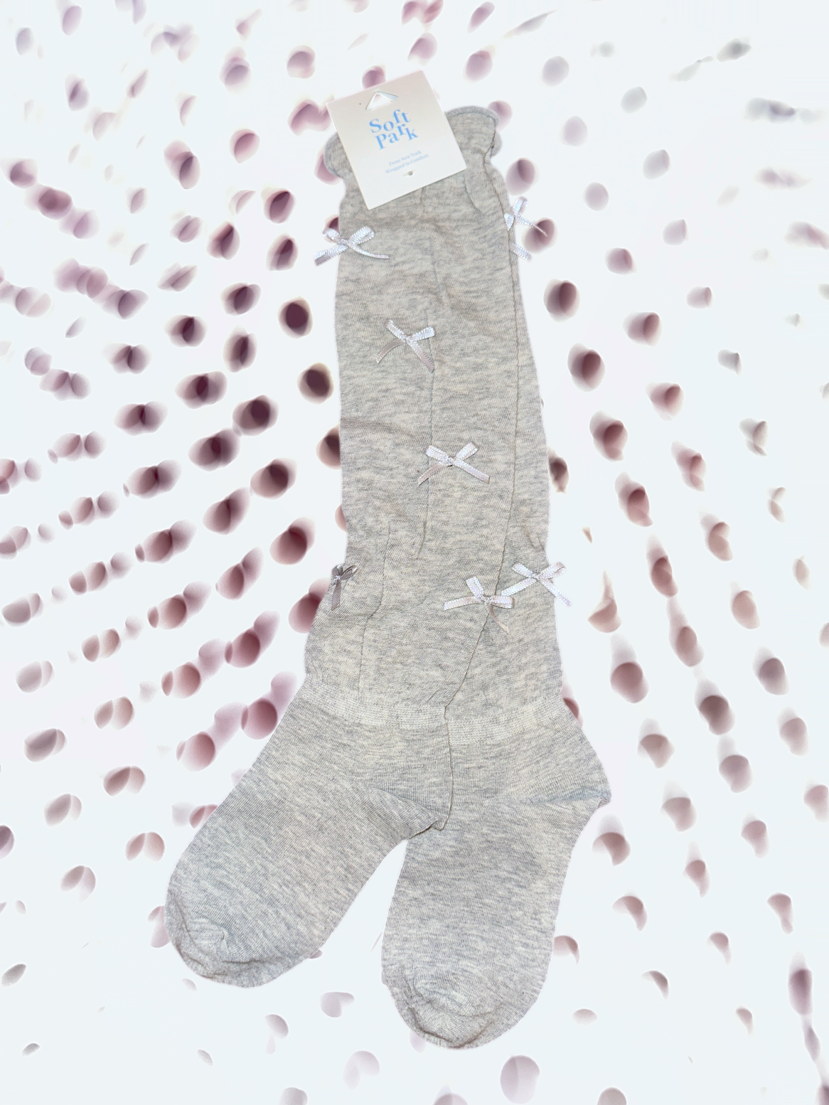 softpark grey bow knee-high sock