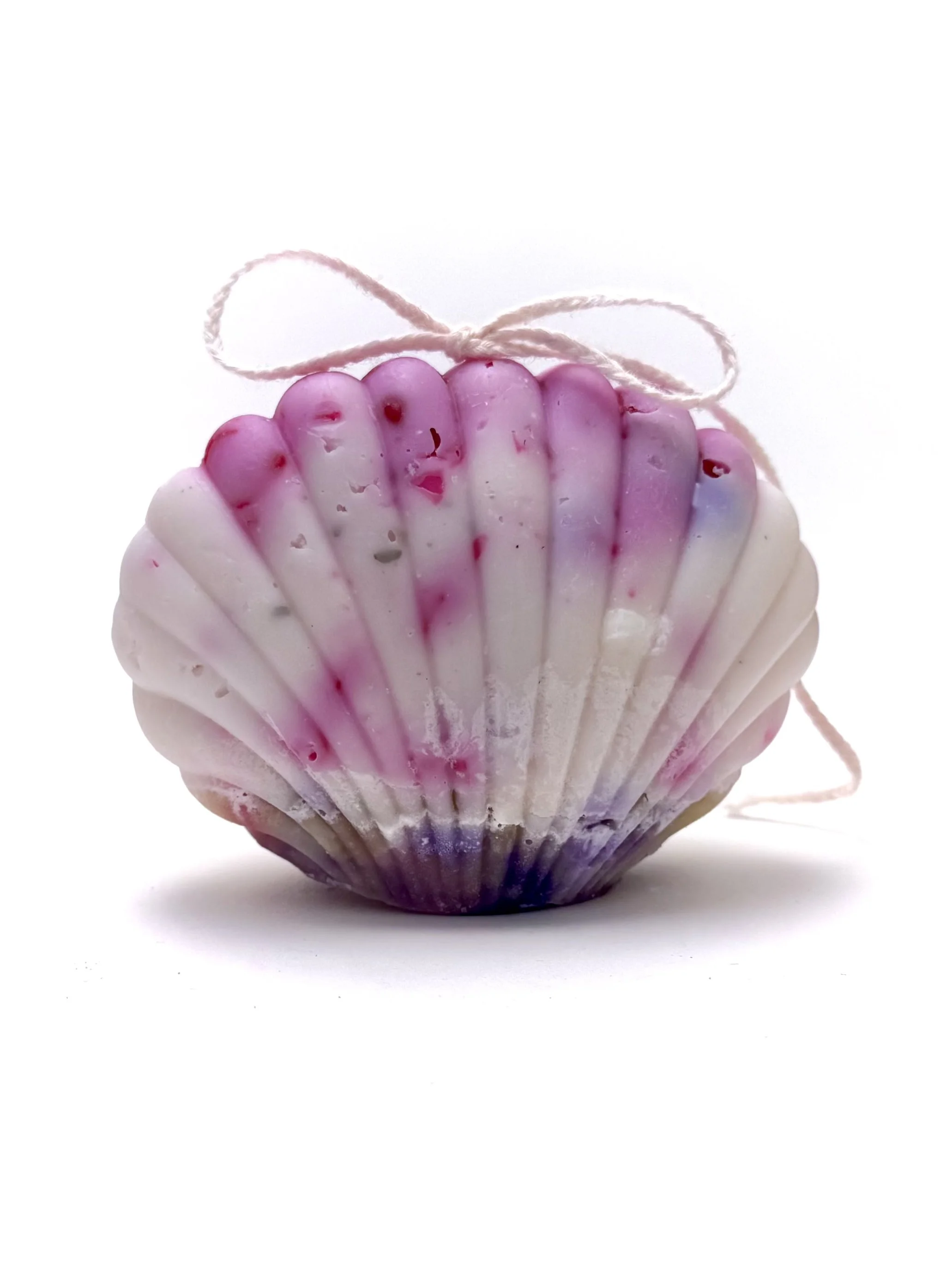 lily jade pink and purple seashell candle