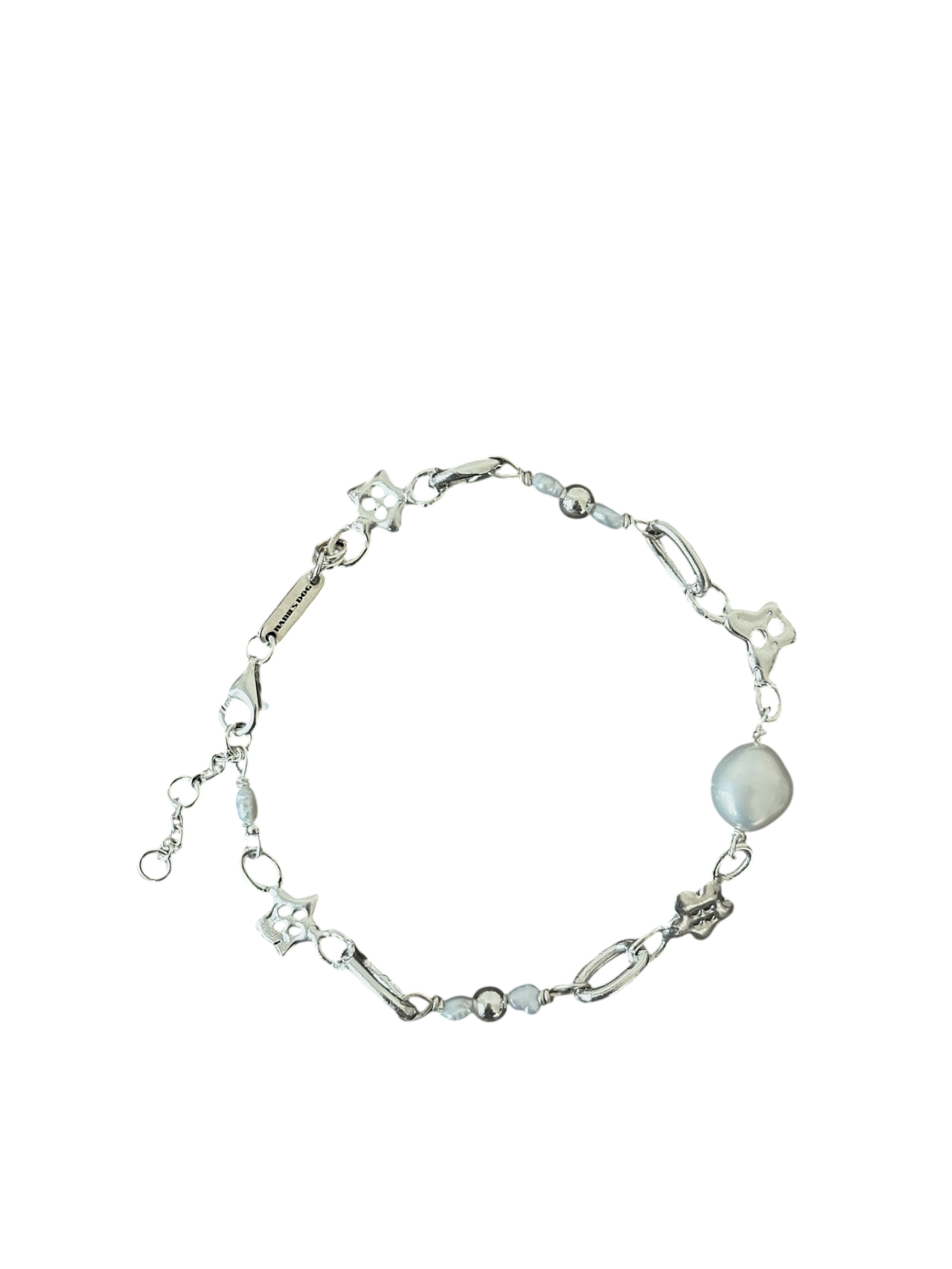rabies dog Buttons & Pearls Bracelet