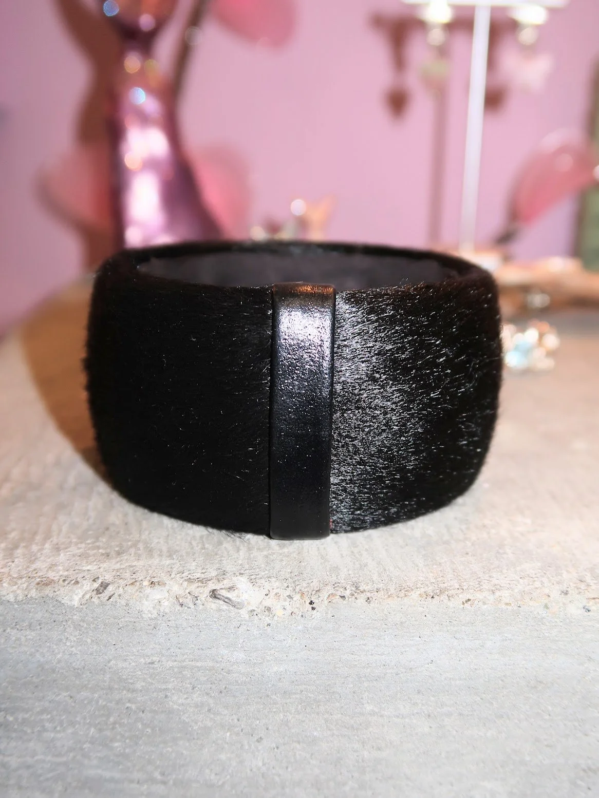 illocana Natasha black ponyhair bangle bracelet