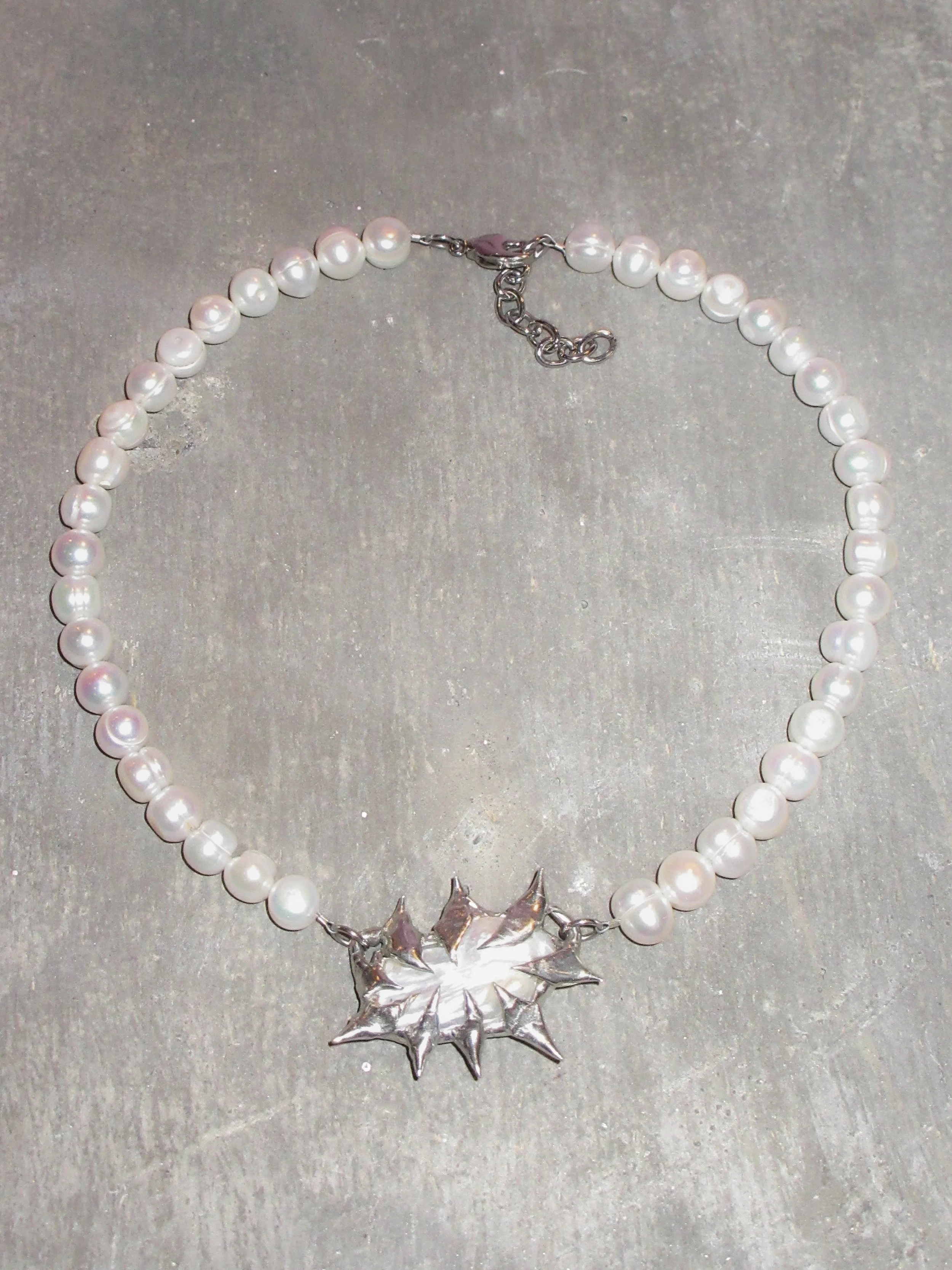 my dearest world White Baroque Pearl Necklace