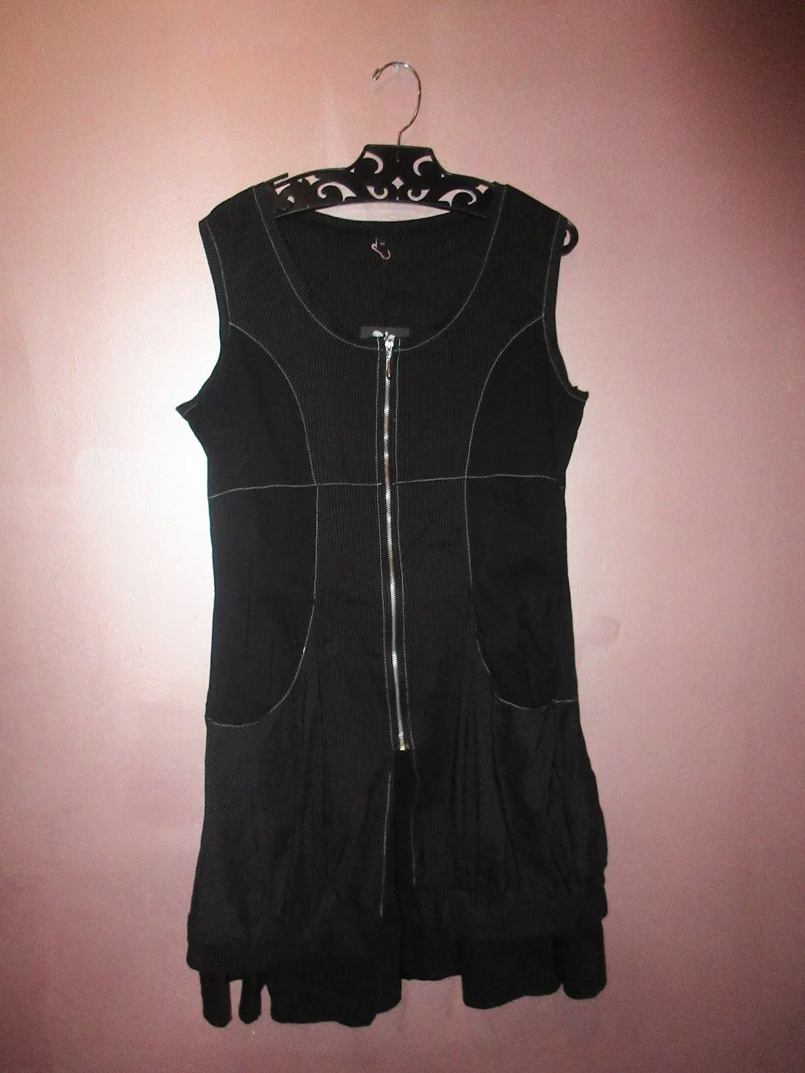 illocana French vintage black striped bubble dress