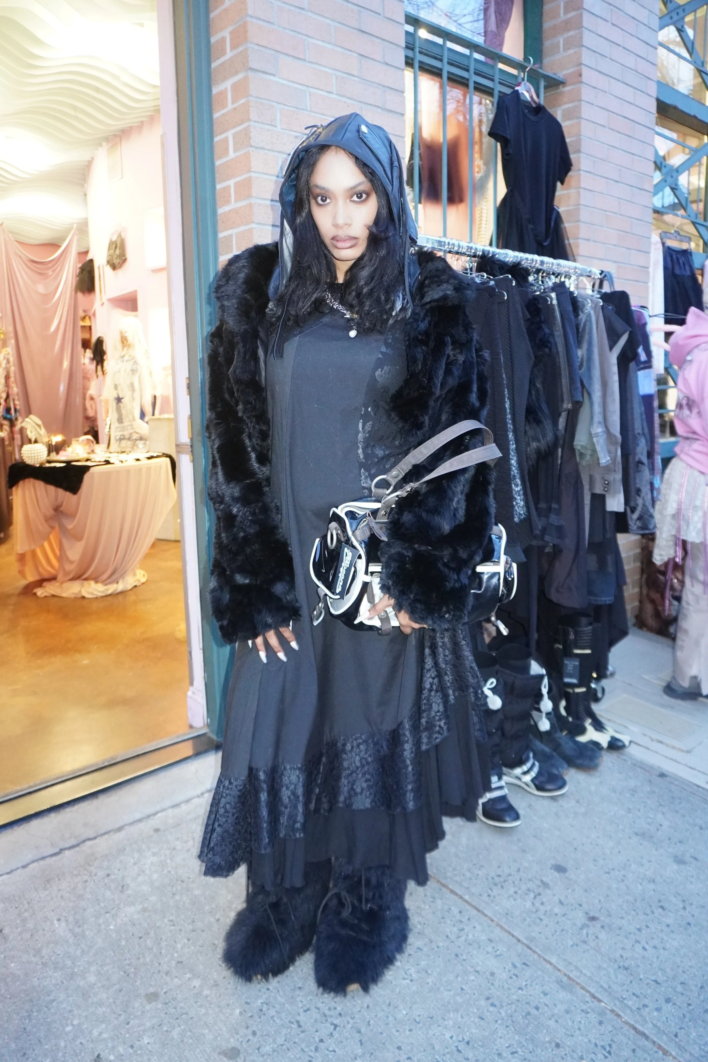 illocana T.kunitomo black floral lace maxi dress