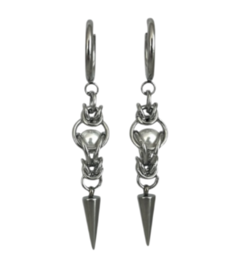 rabies dog knot earring