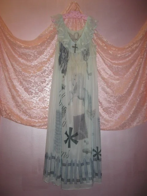 alice's fall light teal full length slip dress