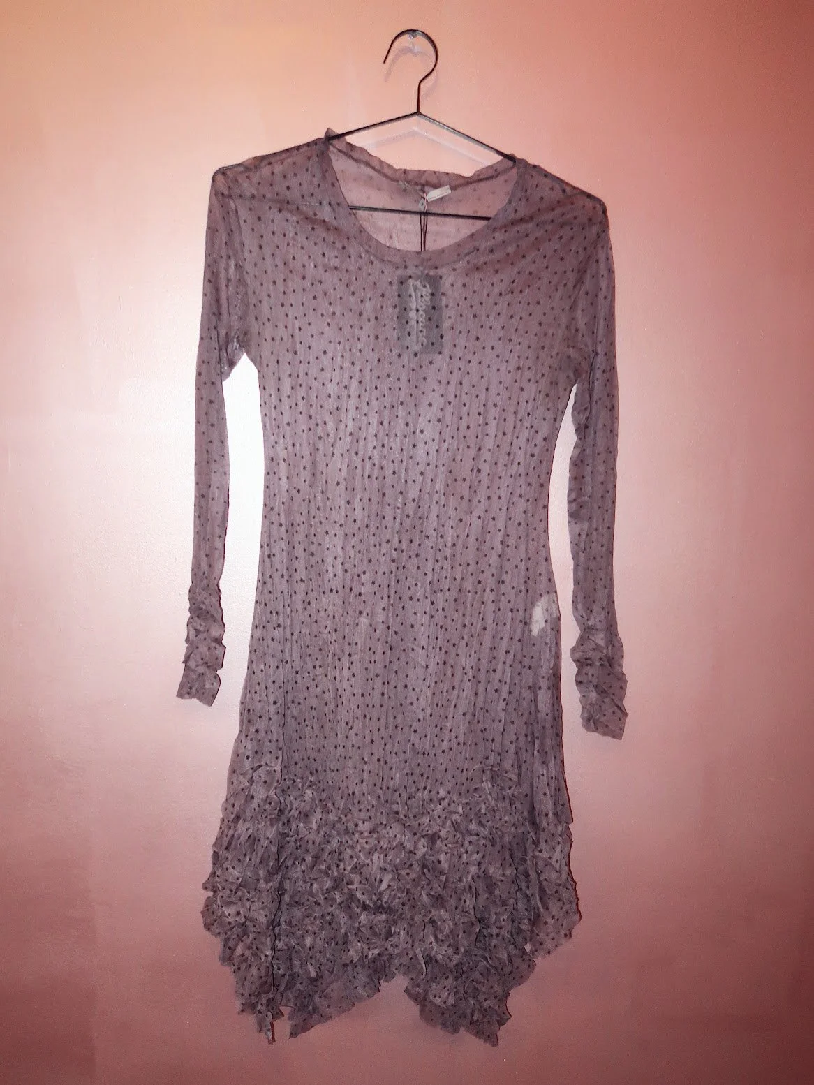 illocana Sunlight purple/brown star sheer mesh dress