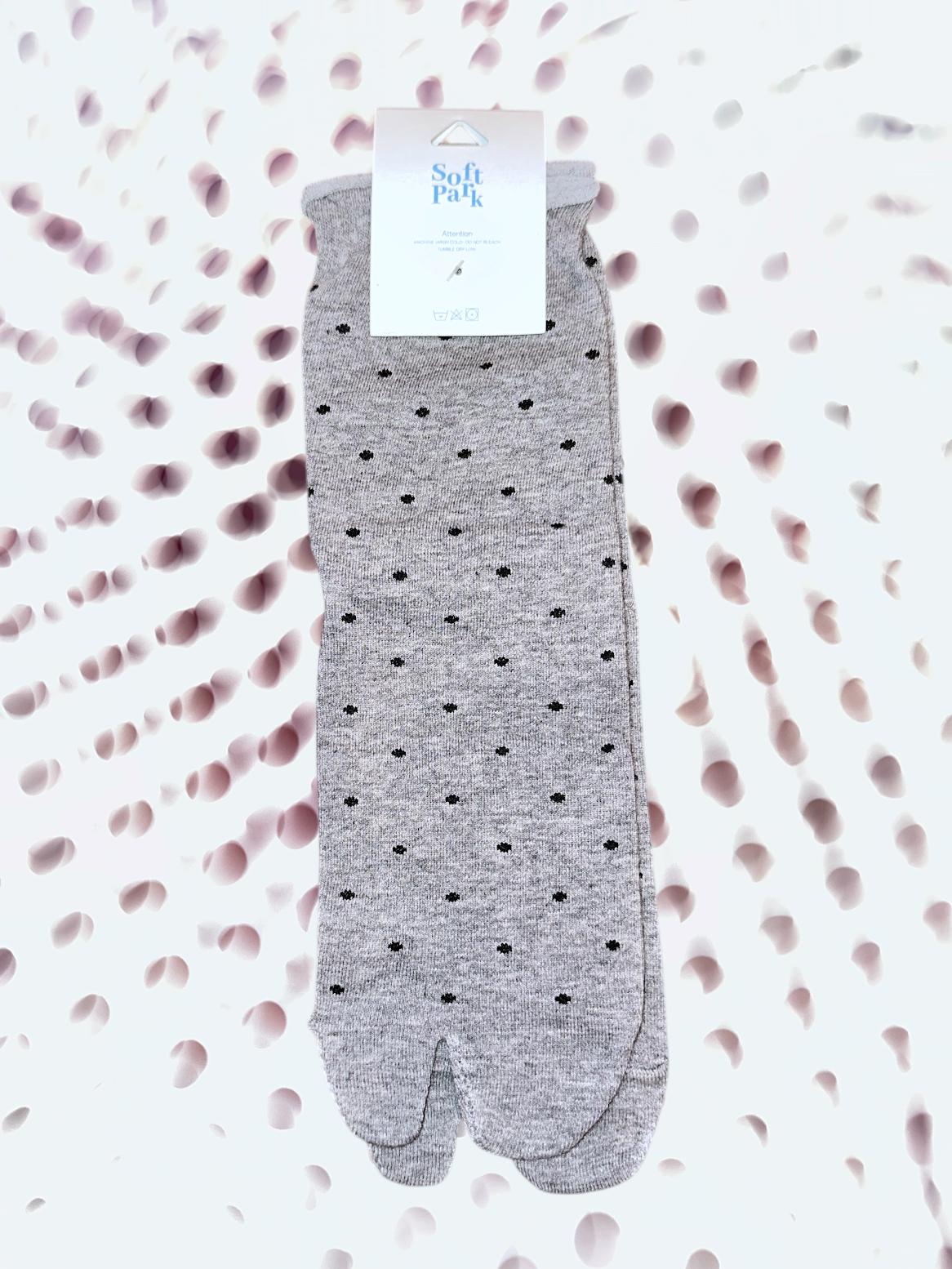 softpark grey polkadot tabi sock