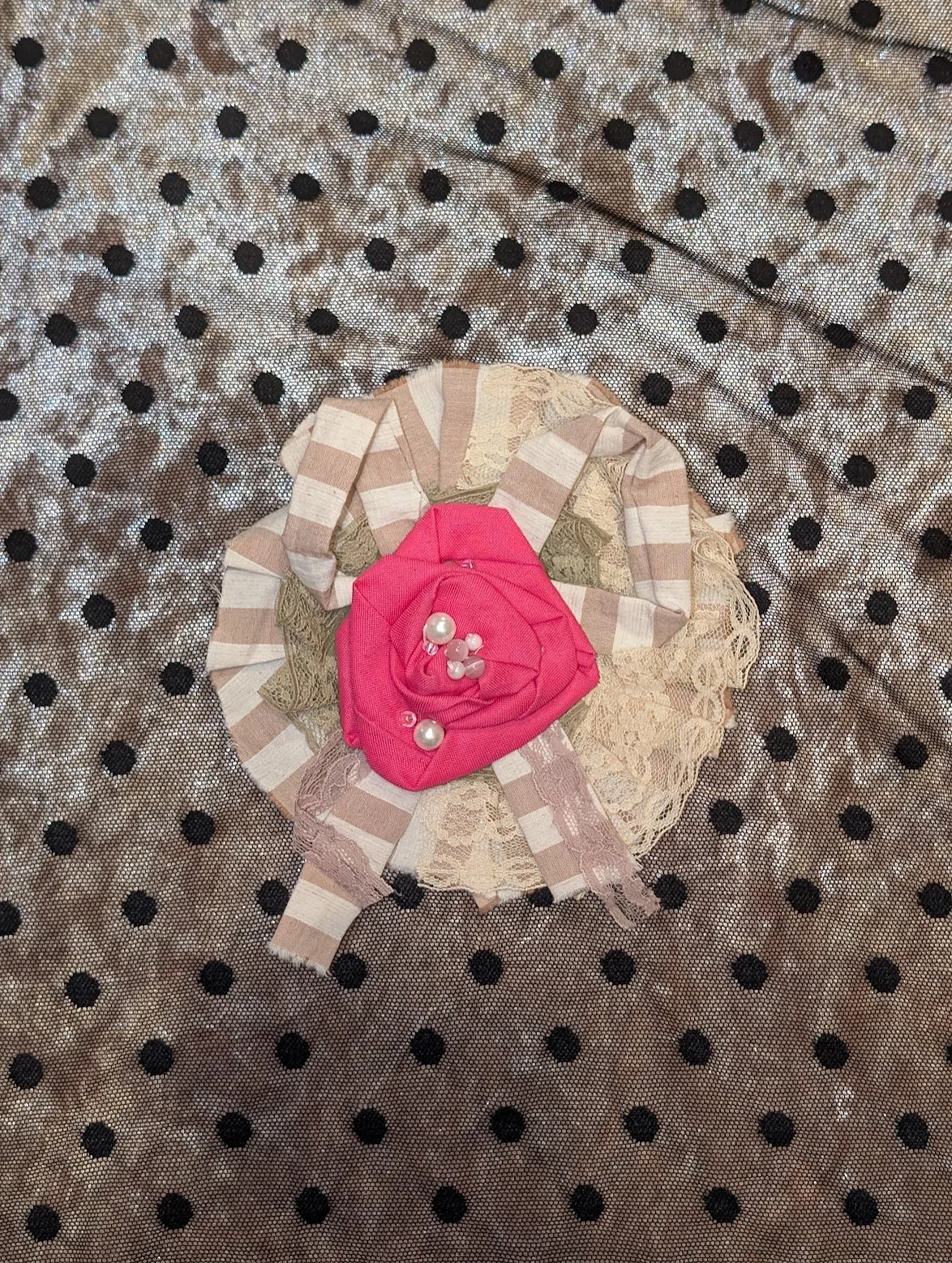 Megan Yama Short Rosette - Antique Rose