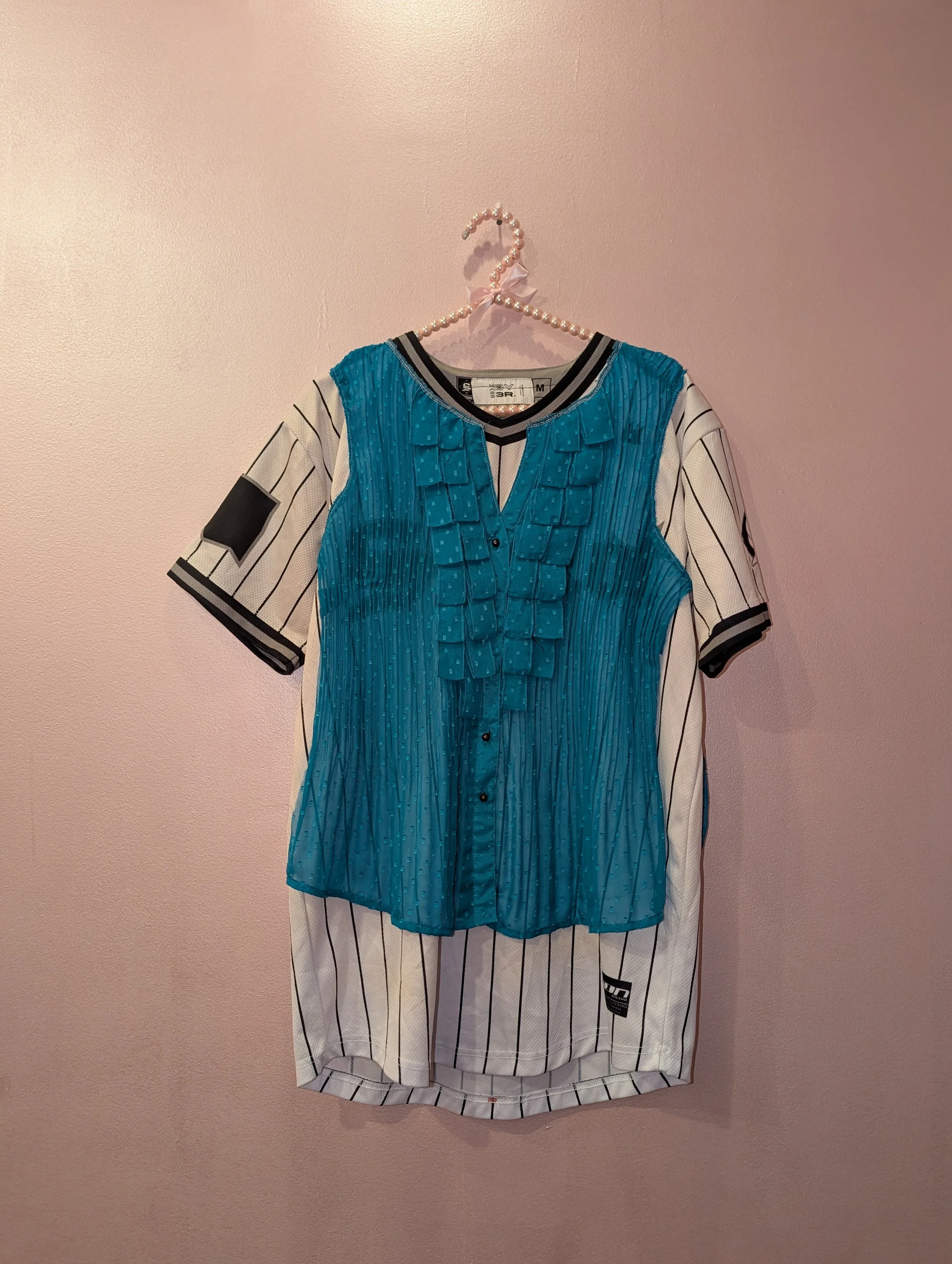 3R Jersey Short Sleeve white stripes with blue tank