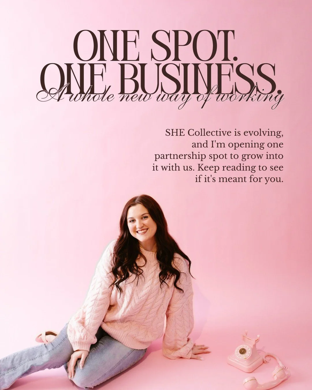 Hi friends 🤍

I'm opening one spot.One established, female-led business. One three-month partnership at 40% off our standard pricing. A whole new way of working with SHE Collective.

Here's the thing. For a long time, the agency model has been the s