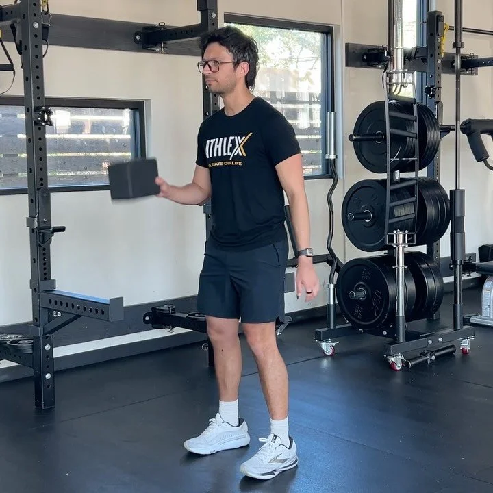 Struggling to feel more in control of your movement?
Here are 4 simple exercises I do every day to keep my body moving the right way 💪

1️⃣ Toe Touches with Yoga Block
By squeezing a block between my knees as I reach my hips back, I restore hip mobi