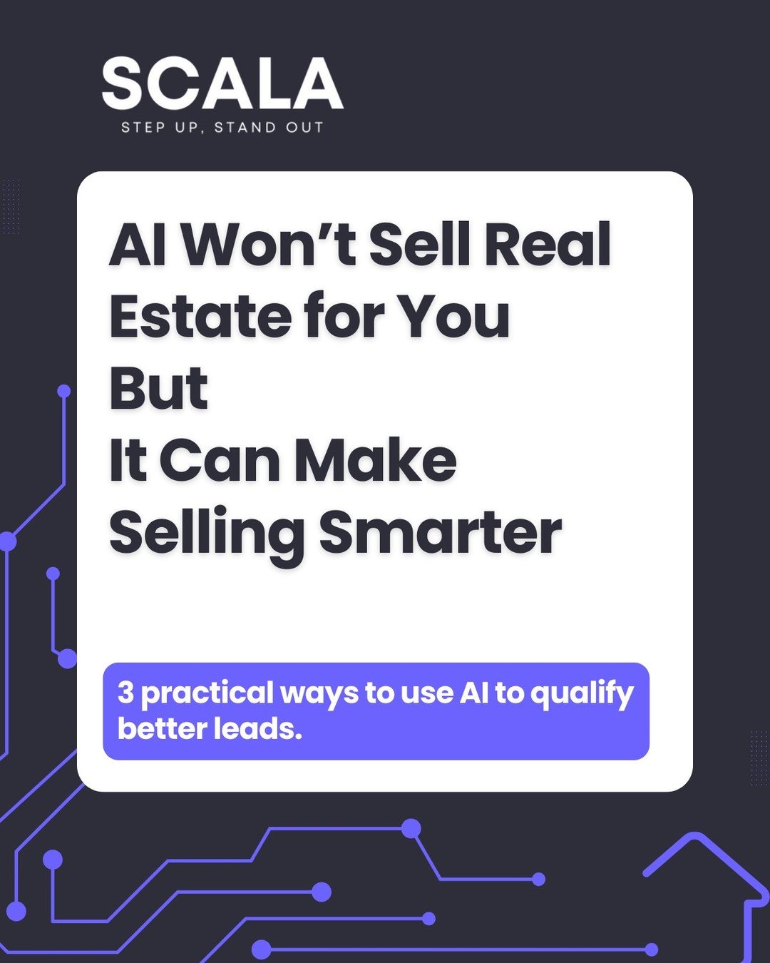 𝐀𝐈 𝐰𝐨𝐧'𝐭 𝐜𝐥𝐨𝐬𝐞 𝐭𝐡𝐞 𝐝𝐞𝐚𝐥. 𝐏𝐞𝐨𝐩𝐥𝐞 𝐝𝐨.
The best real estate agents aren't being replaced by AI; they're using it to spend less time on admin and more time building relationships, following up with buyers, and winning listings.
